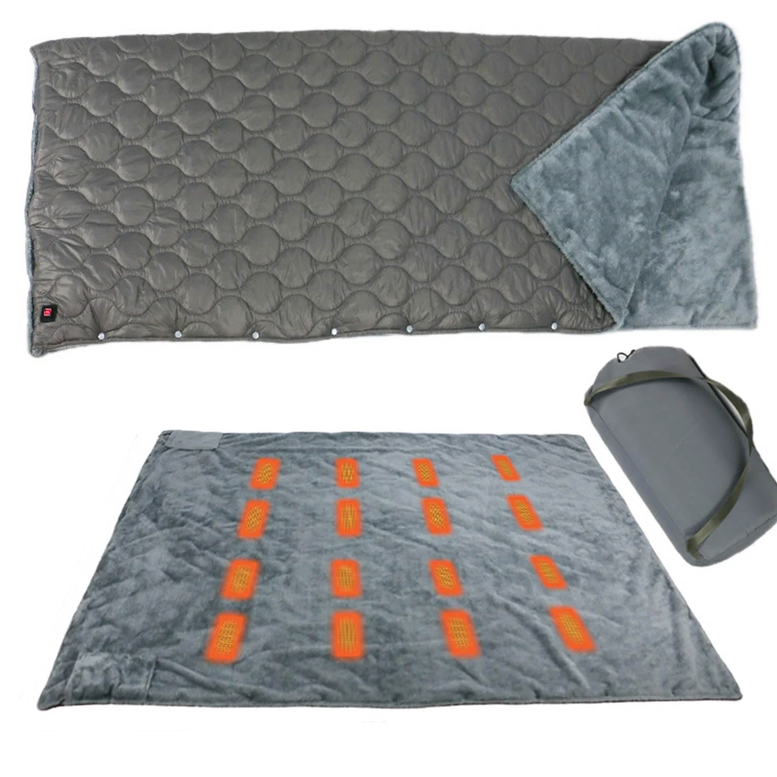 Grande 180x140cm Backpacking Coperta Elettrica USB Propulsiva 3 Configurazione Temperatura Surwarm Sicurezza Impermeabile Travel Addition USB Riscaldato Coperta per Backpacking