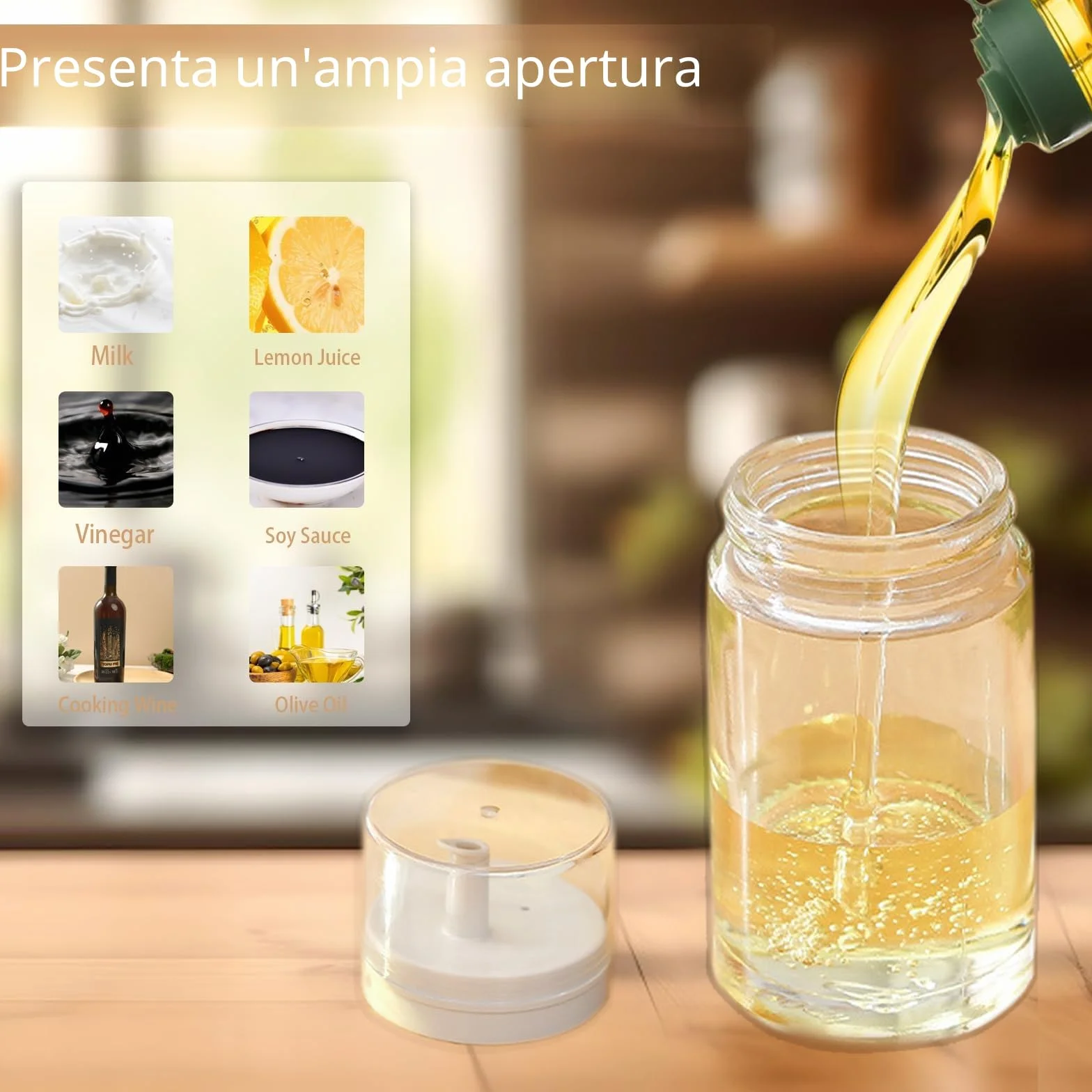 Bottiglie Dispenser per Olio e Aceto in Vetro 100 ml, 2 Pezzi, a Prova di Perdite