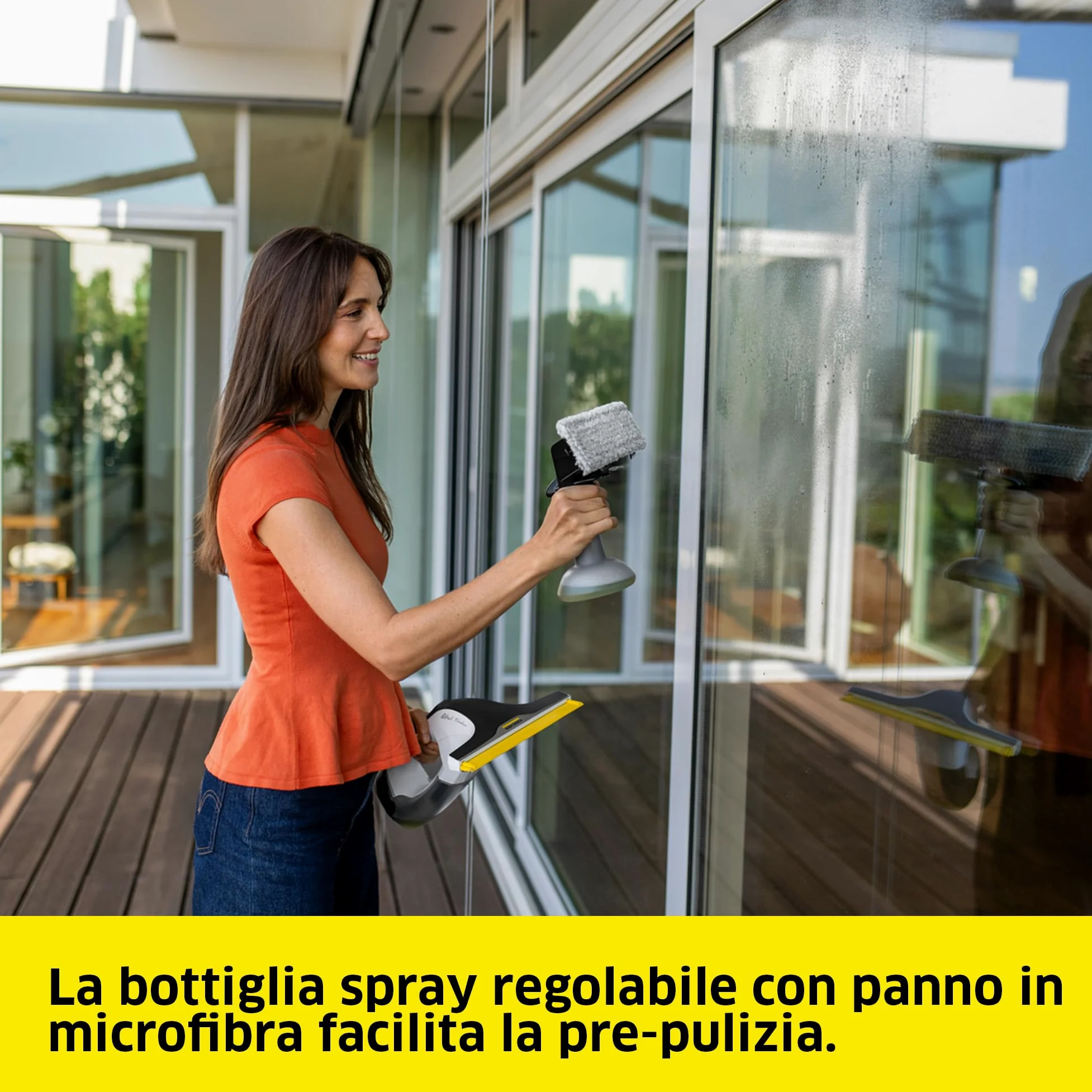 KÄRCHER lavavetri a batteria WV 8 Signature Line, autonomia: 55 min, serbatoio: 150 ml, 2 labbra, flacone spray e 2 panni in microfibra, raschietto per sporco, detergente per vetri