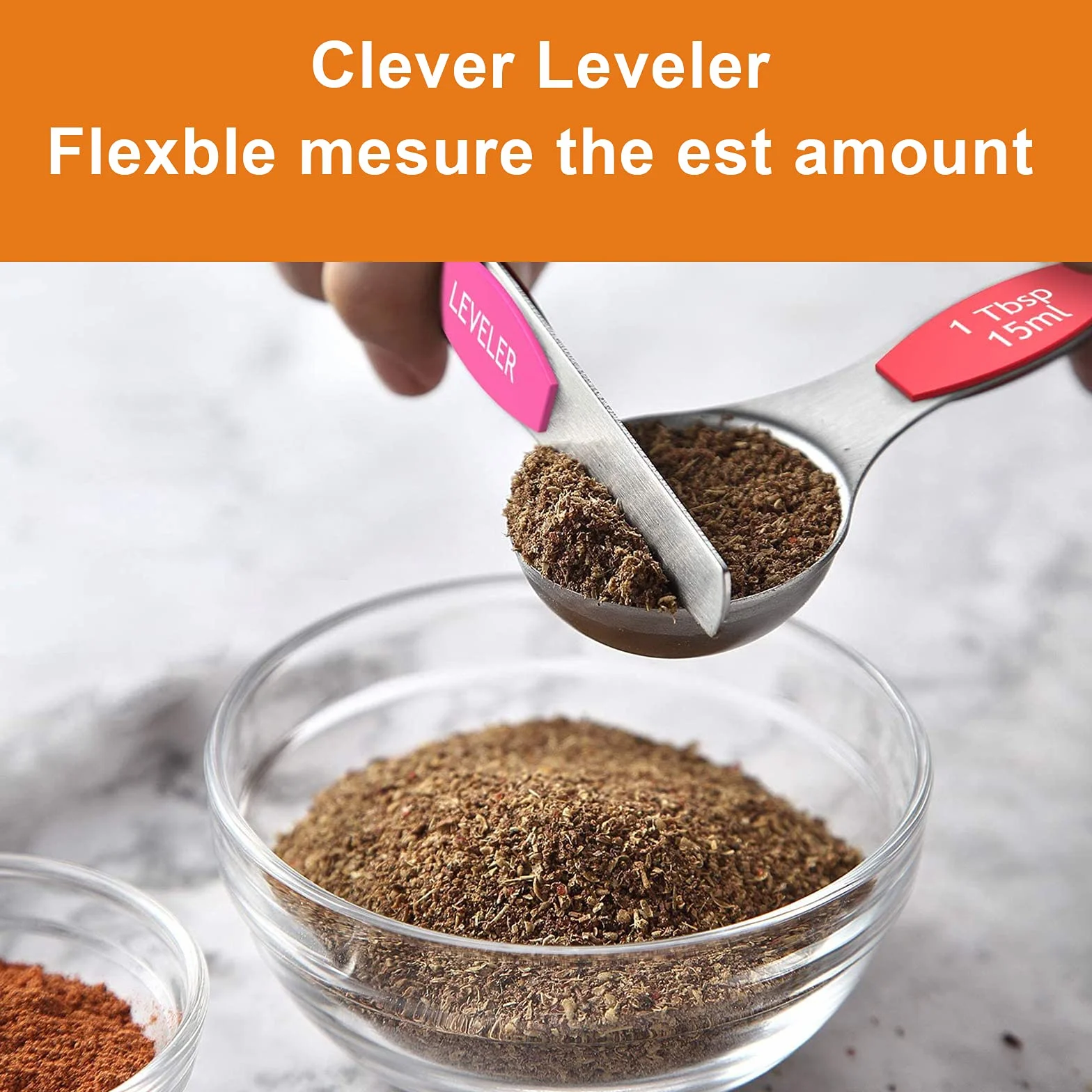 Set di 8 cucchiai dosatori magnetici – in acciaio inox impilabili su entrambi i lati per misurare ingredienti secchi e liquidi, misurini per cucinare e cuocere