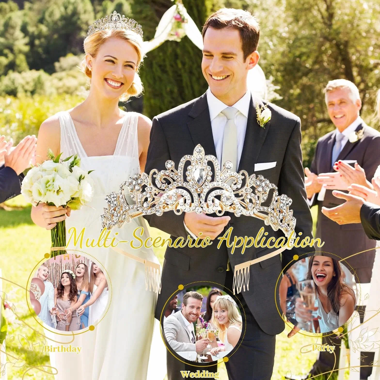 Corona Regina Principessa Tiara Cristallo Nozze Donne