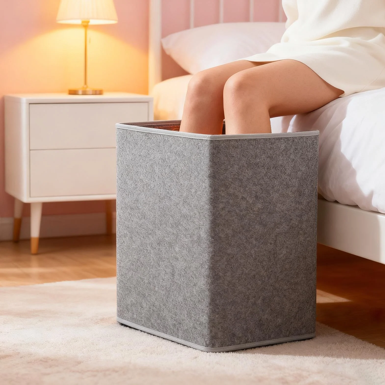 Scaldagambe Da Sotto La Scrivania 5 Livelli Calore Silenzioso Elettrico Forma U Avvolgibile Regolabile