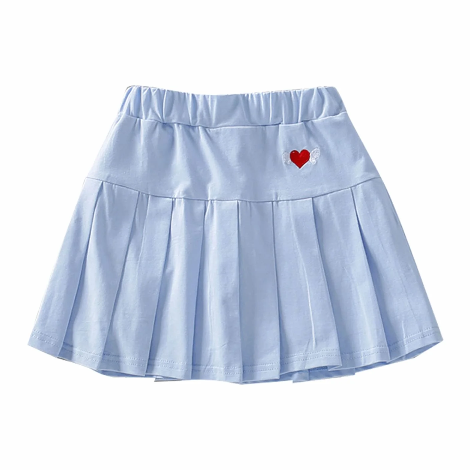 Gonna da donna in velluto a coste per bambini, a svasata, pieghettata, blu scuro