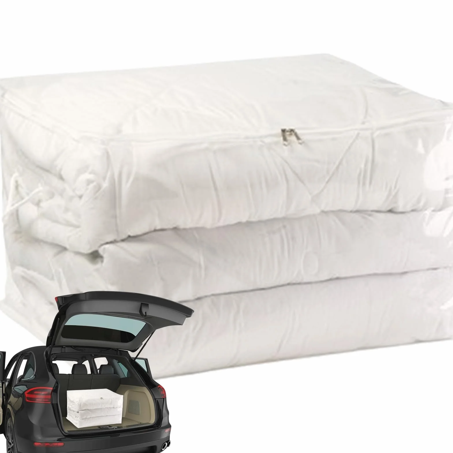 Grandi borse portaoggetti – contenitori trasparenti | contenitori con manico, organizzazione e per coperte, organizer per guardaroba