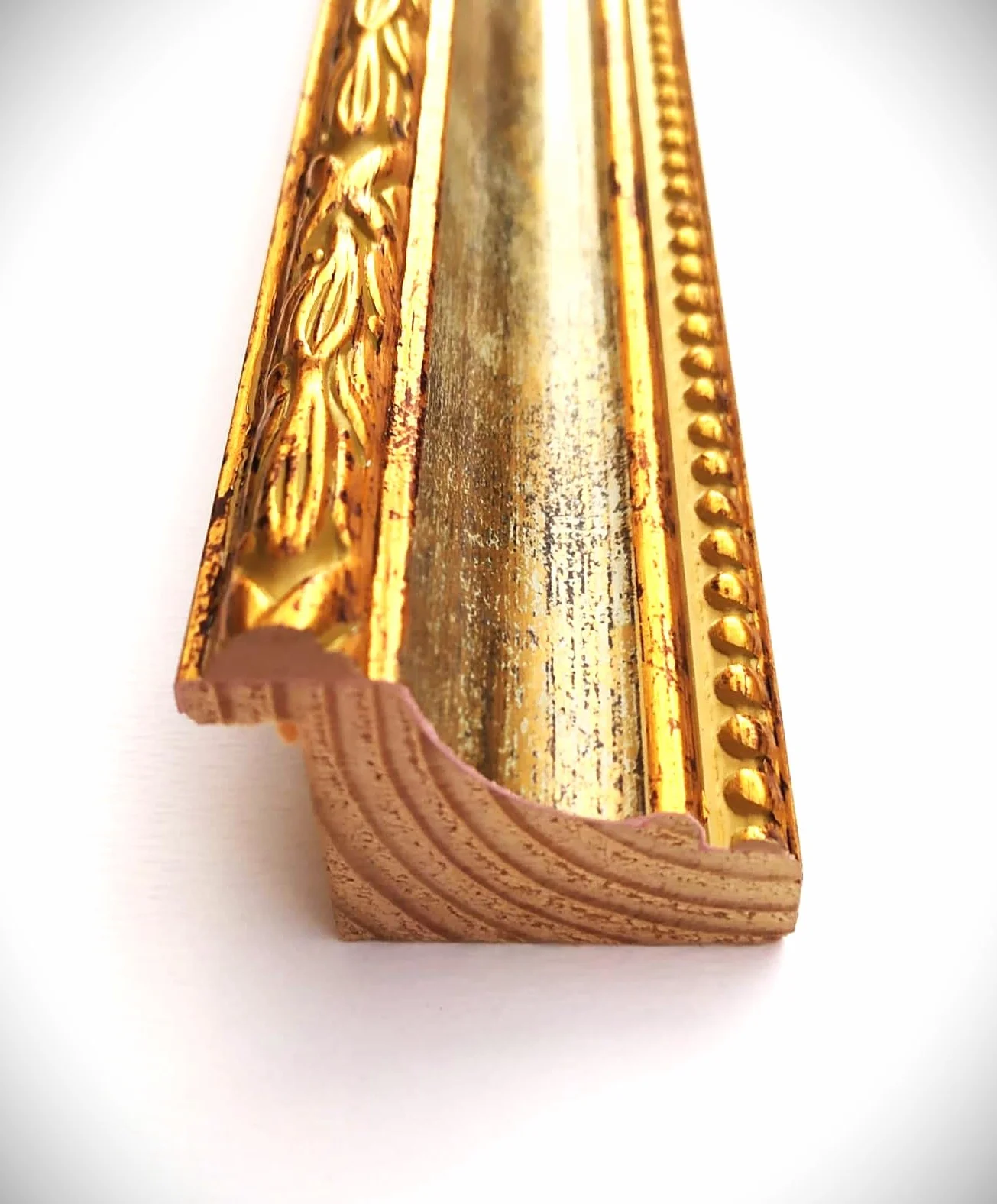 Artecentro cornice dorata lavorata classica per quadri -dipinti su tela - oro/colore con o senza passepartout in legno-varie misure (30 x 40, oro/avorio)