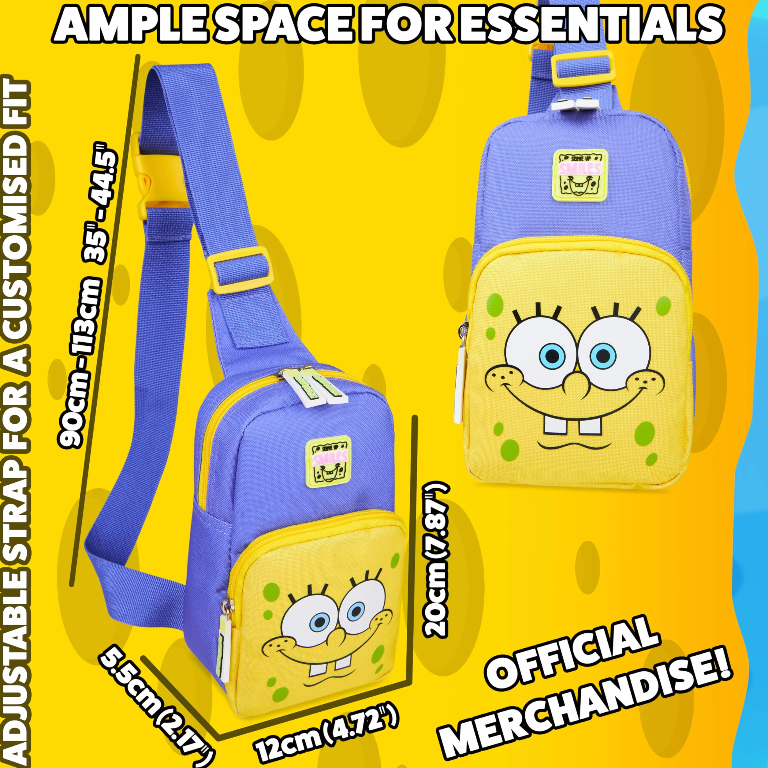 SPONGEBOB SQUAREPANTS Borsa a Tracolla Ragazza Borsa Viaggio per Telefono Soldi