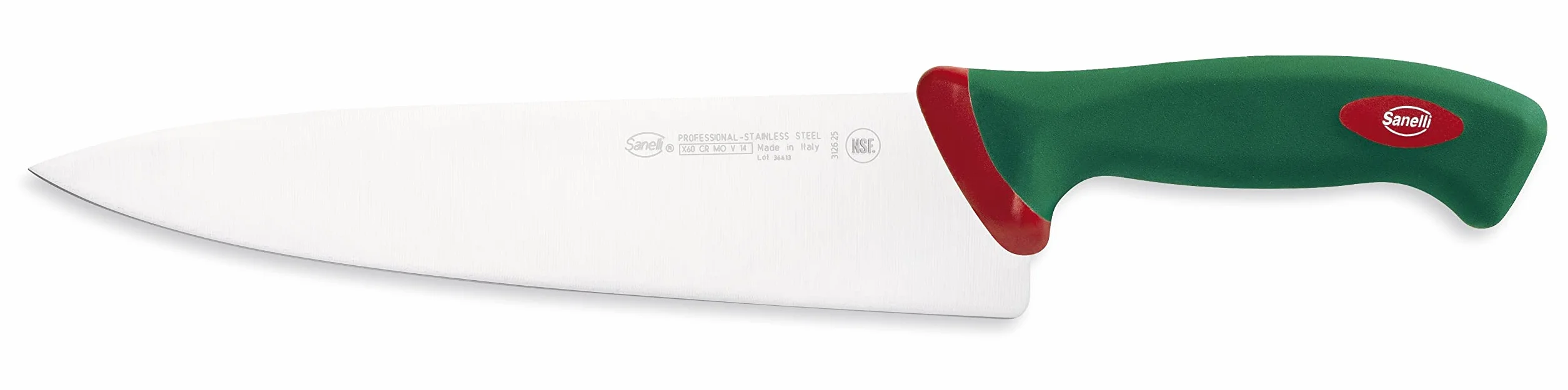 Sanelli Premana Professional Coltello Trinciante, Acciaio, Verde/Rosso, 25 cm