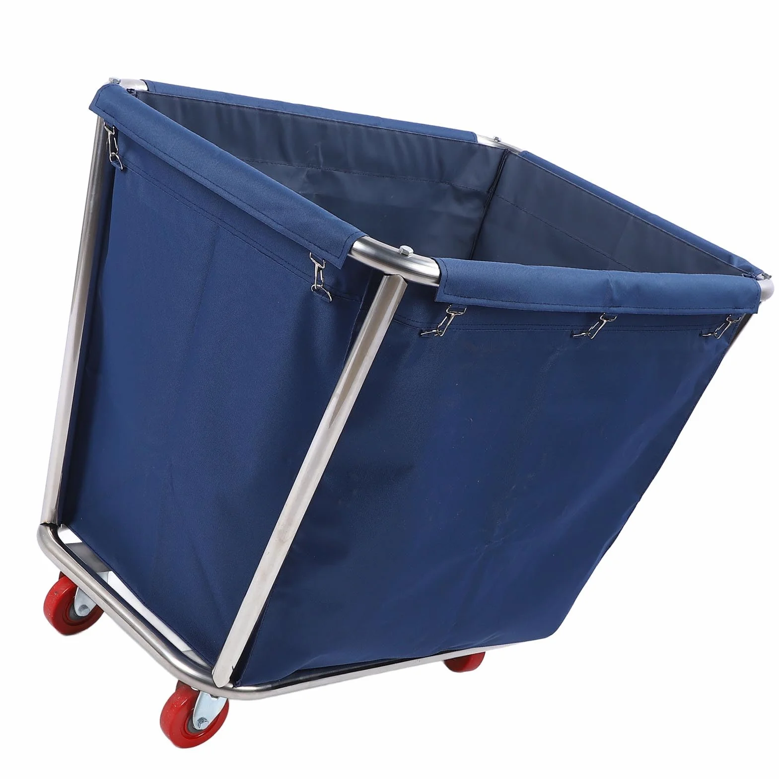 Carrello per Bucato Commerciale in Acciaio Inossidabile, con Ruote Flessibili, per Hotel e Lavanderie