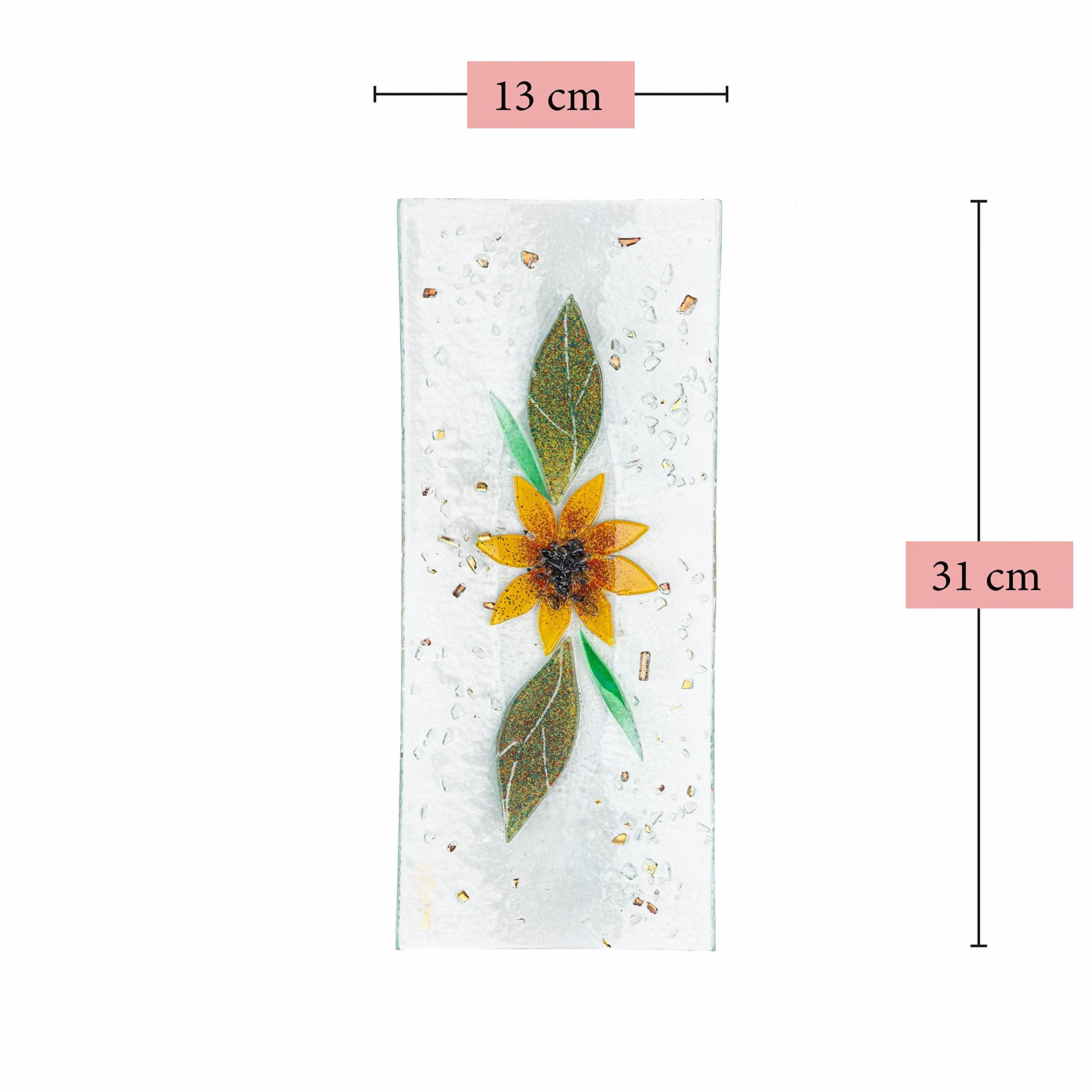 Sospiri Venezia Svuotatasca Piatto Soprammobile Decoro Floreale Vetro Murano Centrotavola Arredo Casa Idea Regalo Realizzato a Mano Made Italy (cm 30 X13 Rettangolare)