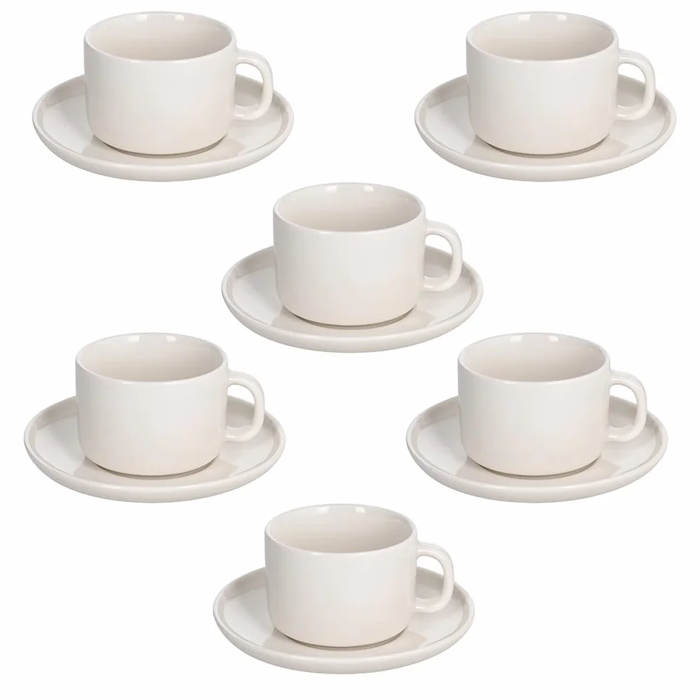 Tognana Edge 6 Tazze Caffè New Bone China Bianco 90 cc