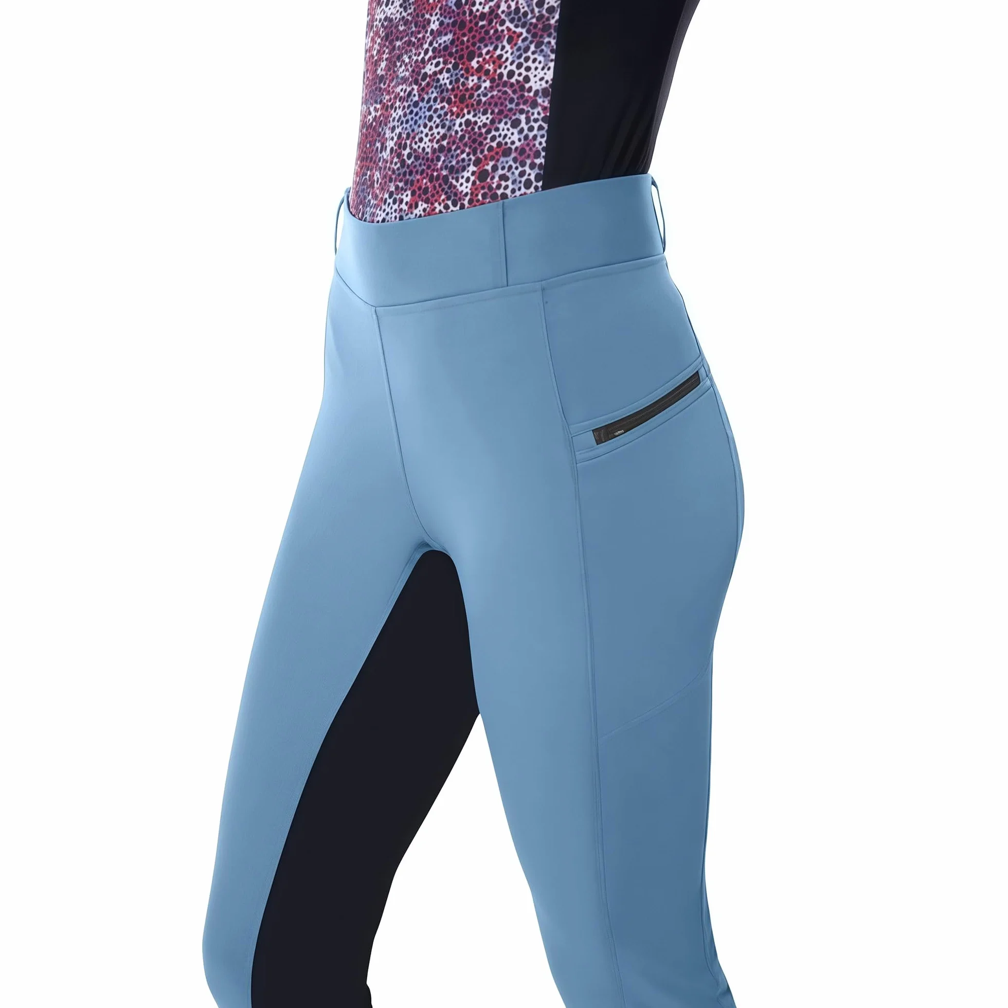 Chesoon Pantaloni da equitazione da donna con seduta completa e toppe al ginocchio