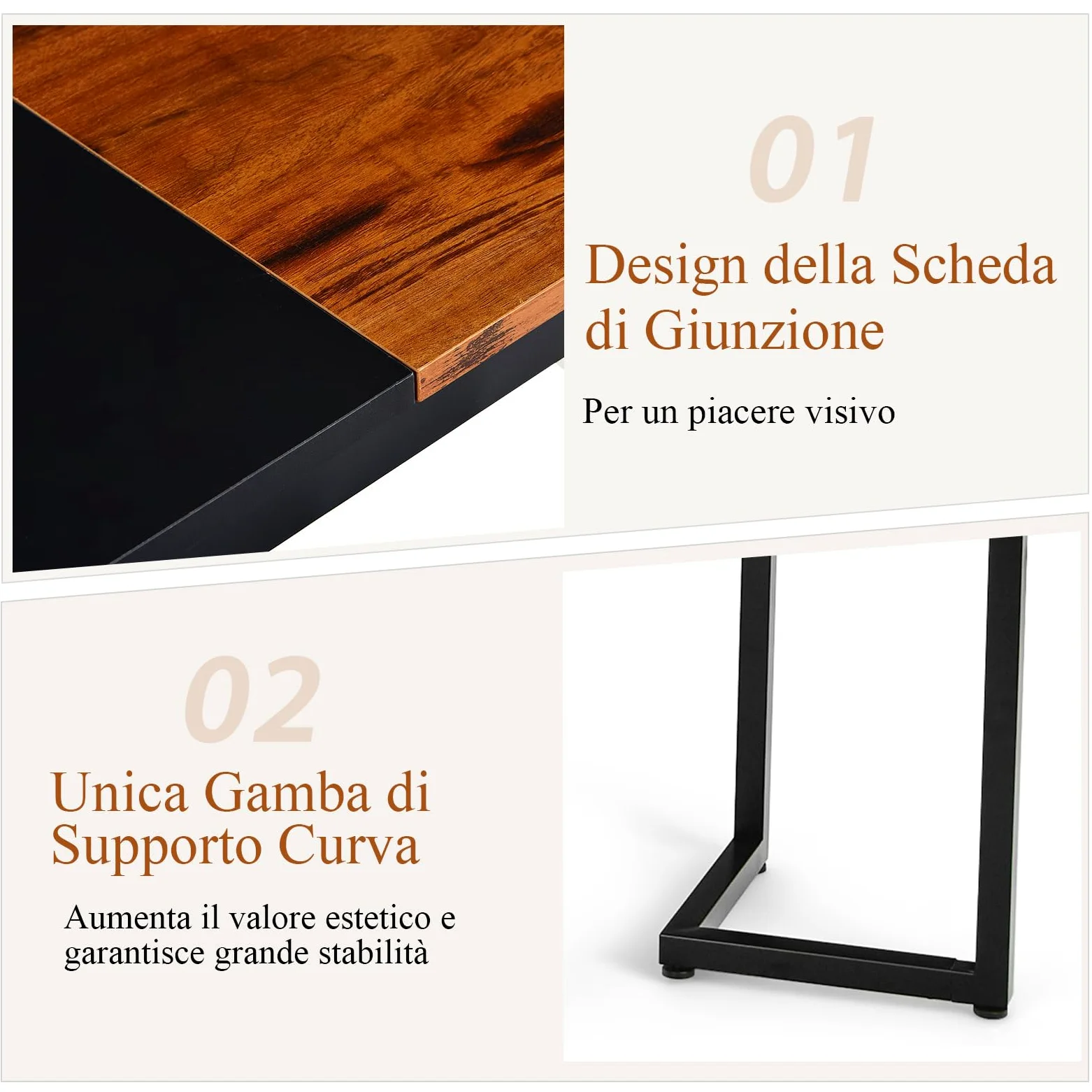 GYMAX Tavolo da Conferenza di 160 cm, Tavolo da Ufficio Industriale con Gancio, Struttura Metallica, Scrivania per Computer per Casa, Ufficio, Sala Conferenze, 160 x 60 x 74 cm