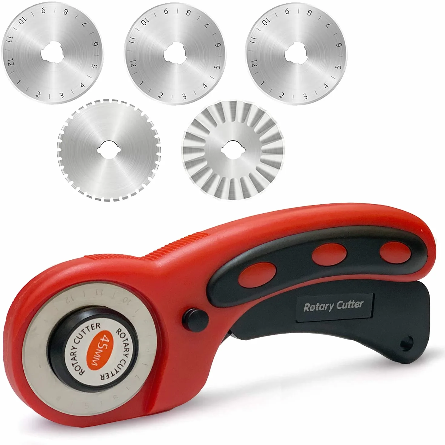 Rotary Cutter 45mm 5 Lame Sostituibili Taglierina Rotante per Tessuti Quilting Cucire