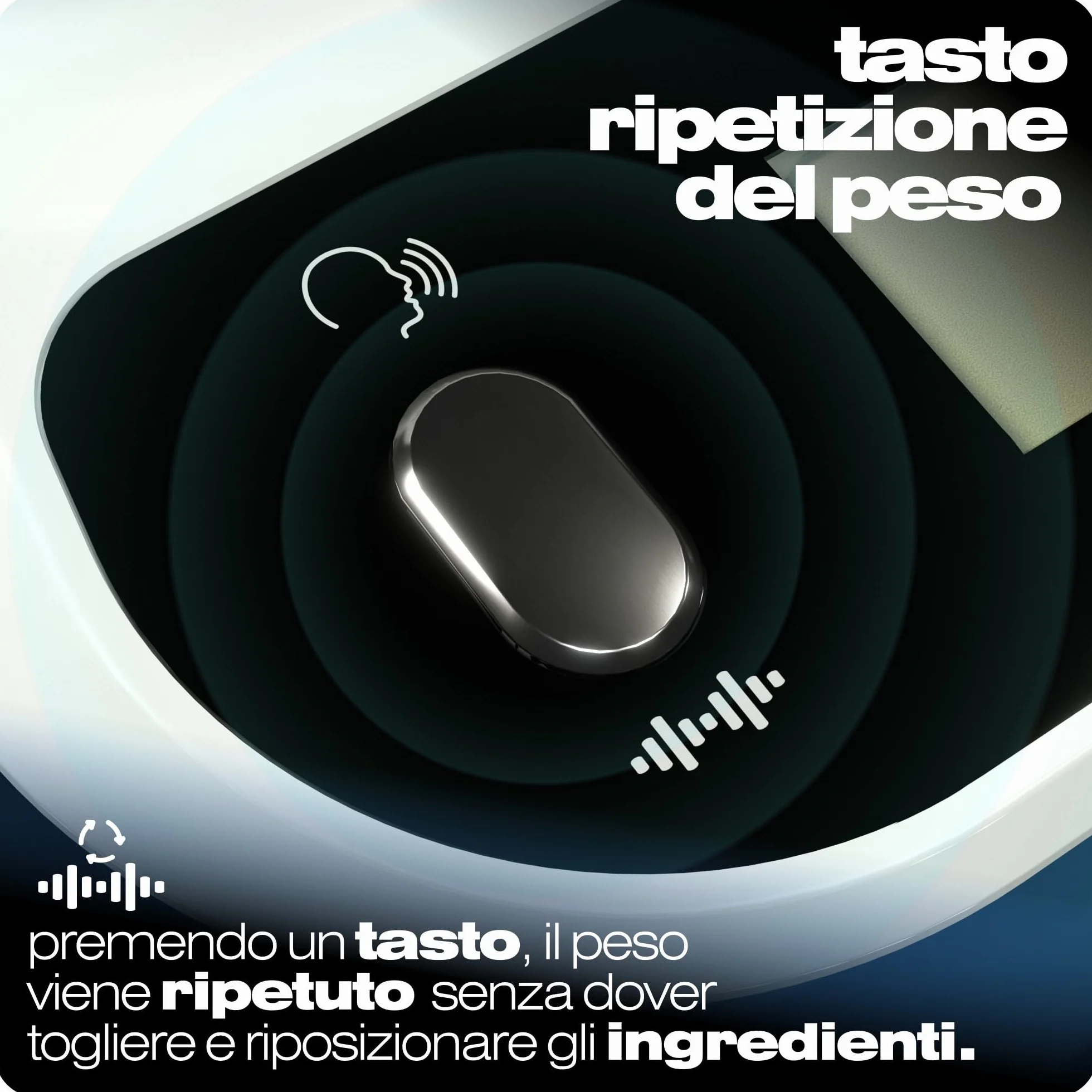 Bilancia da Cucina Parlante VIBAS iVoice Chef con Ciotola, 5 Lingue, Portata 10 kg