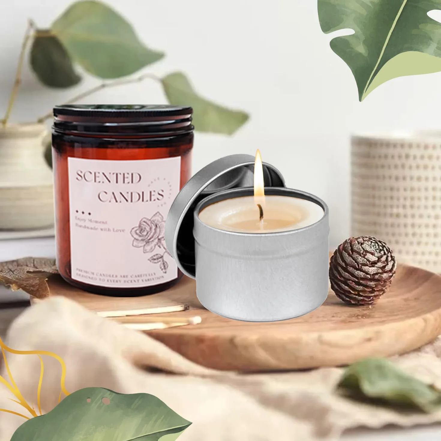 LINGQIAN Kit fabbricazione candele con fusore digitale di cera, cera di soia, 8 barattoli, 8 oli profumati