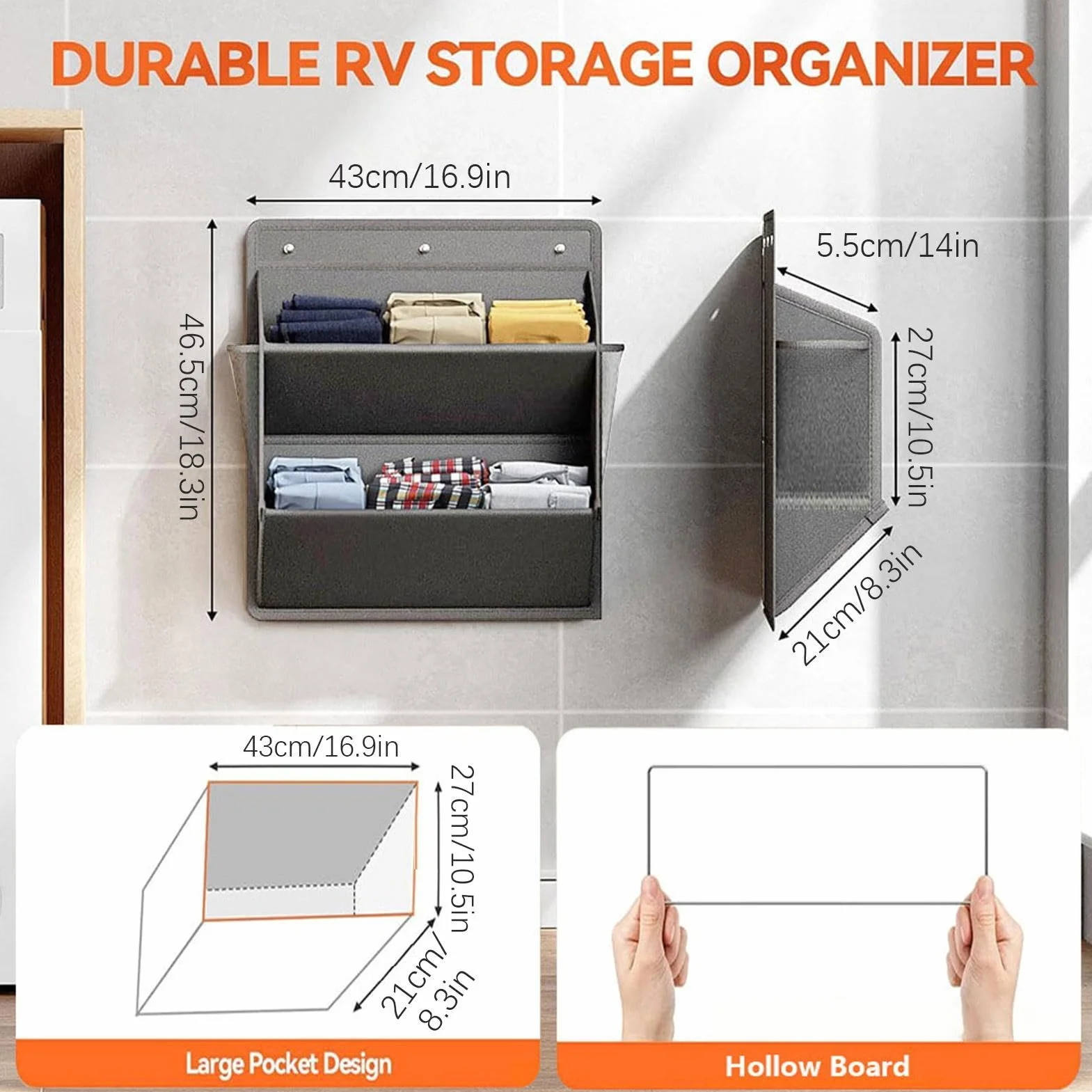 Scarpiera Per Camper A Parete Con Adesivo – Organizer Porta Scarpe In Tessuto Oxford Per Armadio, Ingresso