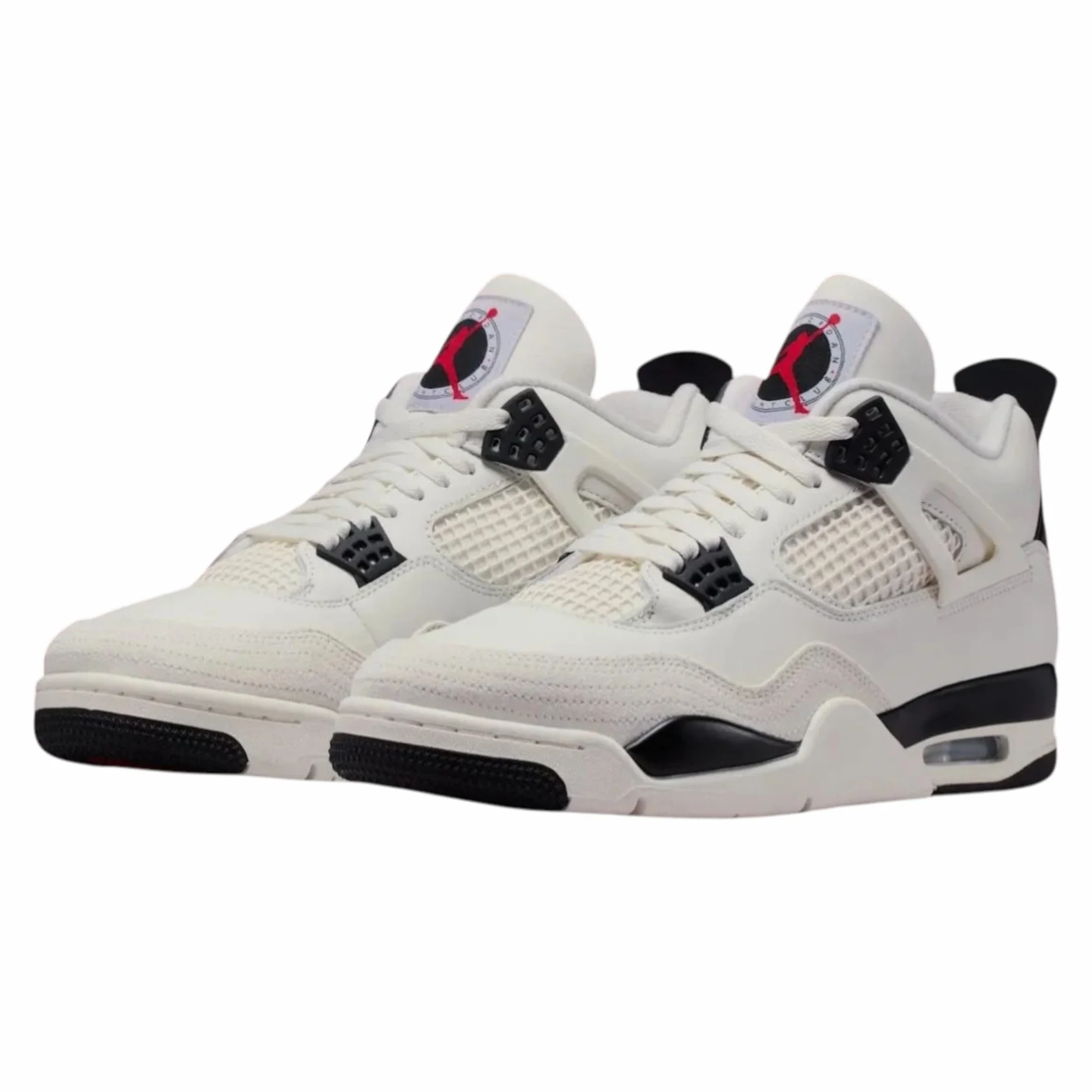 Air Jordan 4 Retro Flight Club Scarpe Uomo Sail University Red Black