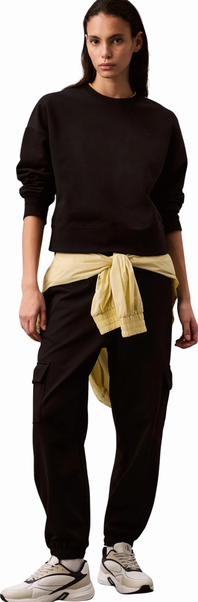 Calvin Klein Donna Felpa Archive Logo French Terry Girocollo