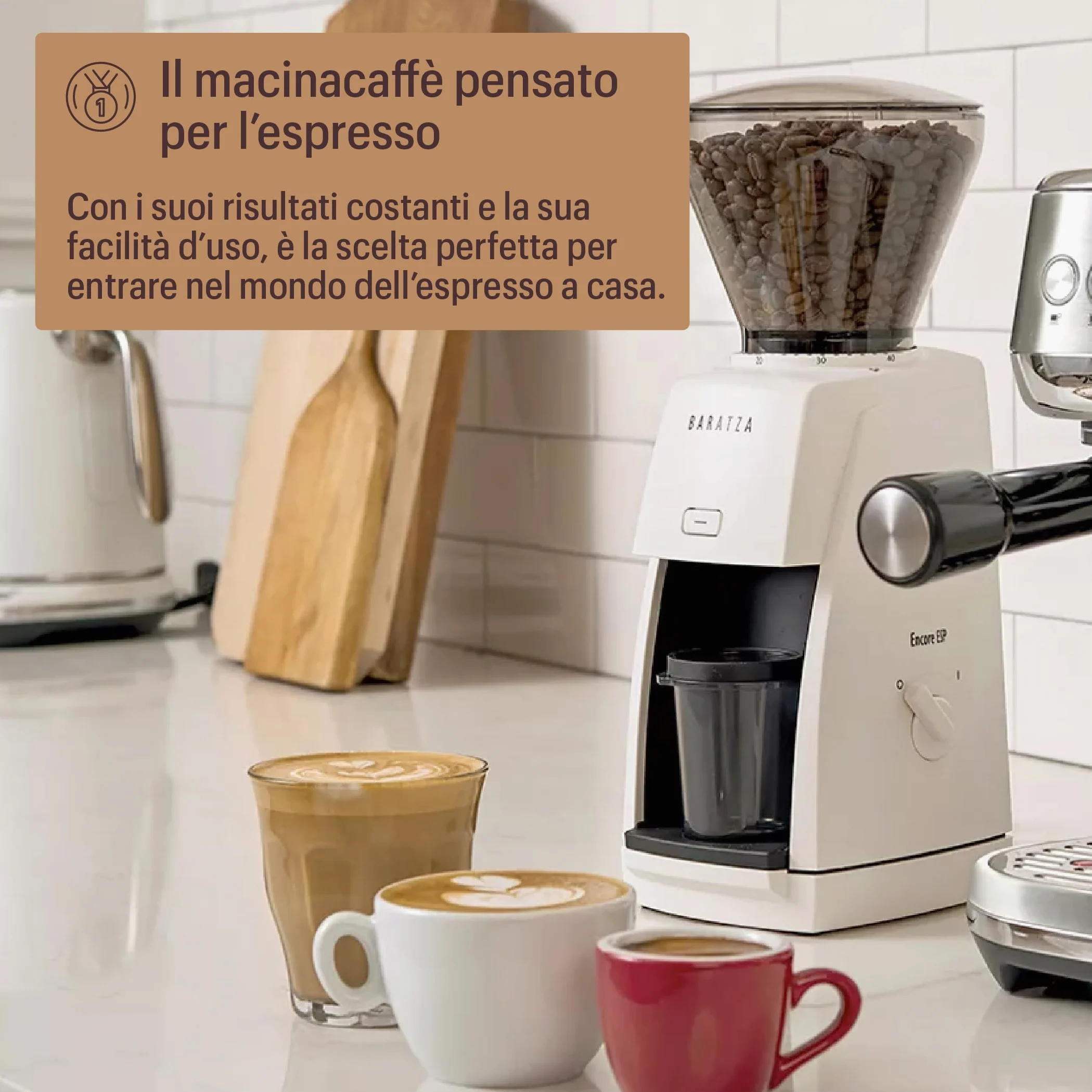 Baratza - Macinacaffè Encore ESP 230V - Elettrodomestici per la Casa, Macina Caffè Elettrico per Caffè in Grani - Grinder Specializzato per Espresso, Nero