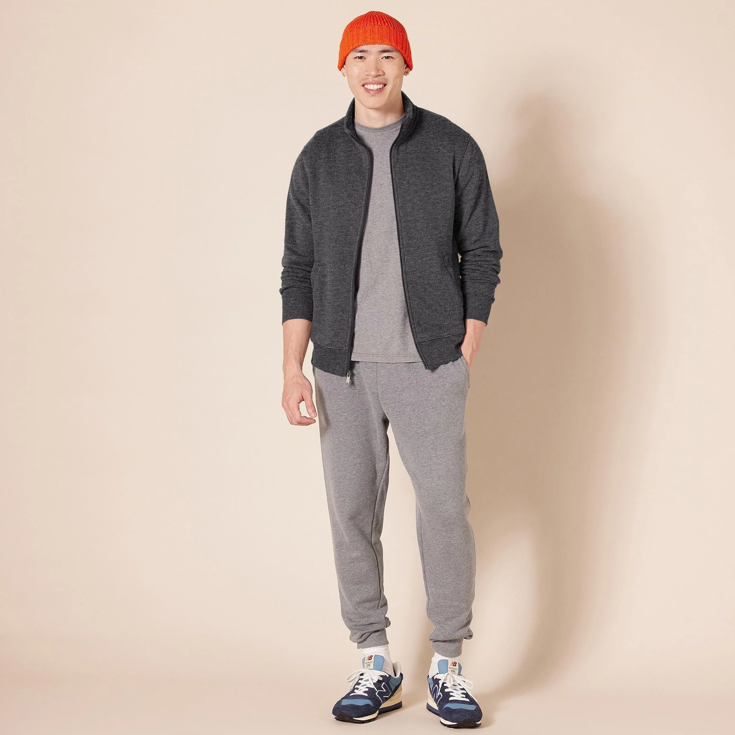 Amazon Essentials Felpa in Pile con Zip e Collo a Lupetto Uomo