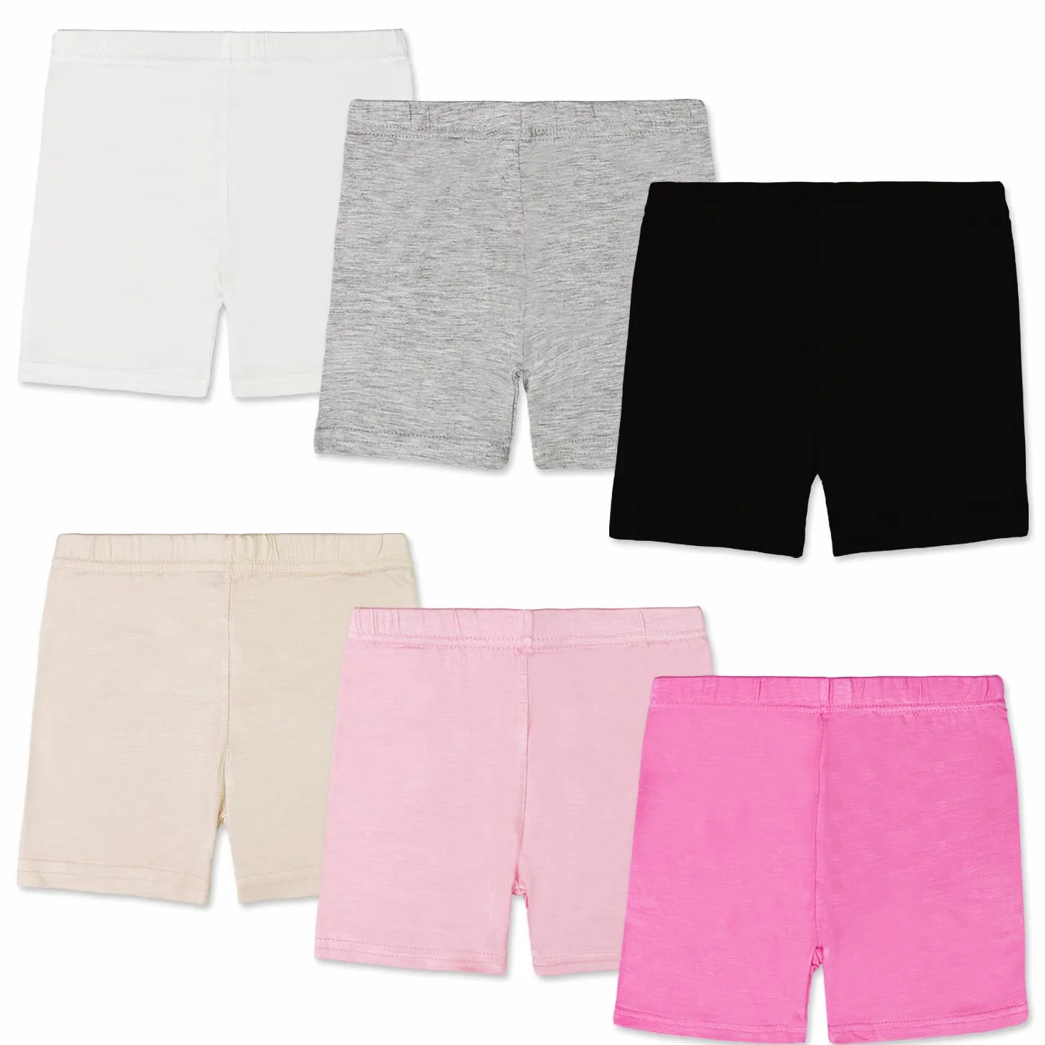 Pantaloncini da ragazza, colore bianco, rosa, mutandine sportive, colore nero, 6 colori, per bambini di sicurezza, confezione da 6 pezzi, per 2-10 anni