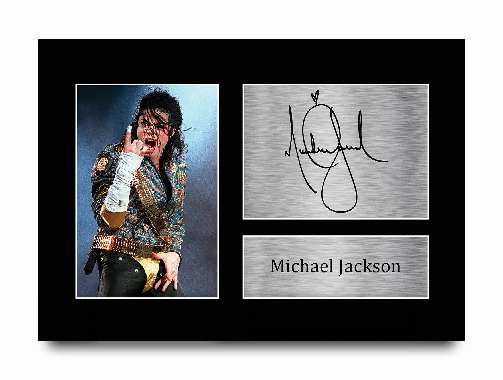 Michael Jackson A4 Senza Cornice Firmato Print Immagine Autografo Per Appassionati Di Musica