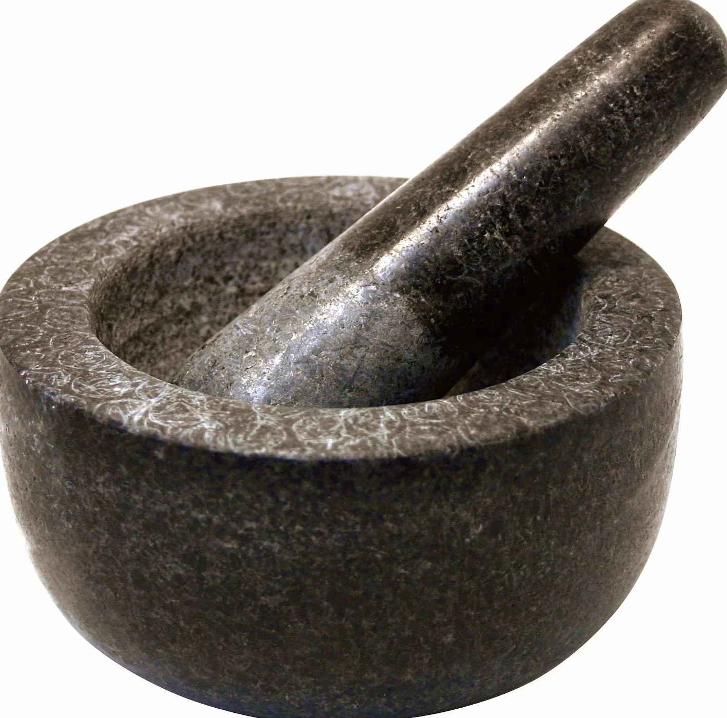 Mortaio con pestello in Pietra Granito Grigio 13 x 7 cm