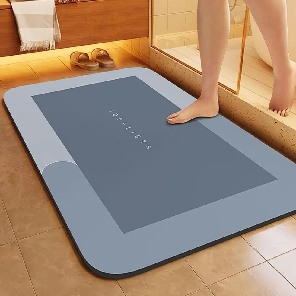 Tappeto Bagno, Tappeti Bagno, Tappeto Ingresso Interno, Tappetino Bagno Pietra, Tappeto Bagno Assorbente Antiscivolo, Tappeto Doccia Ingresso, Tappetino Doccia, Tappetini Bagno, Blue 140x200cm