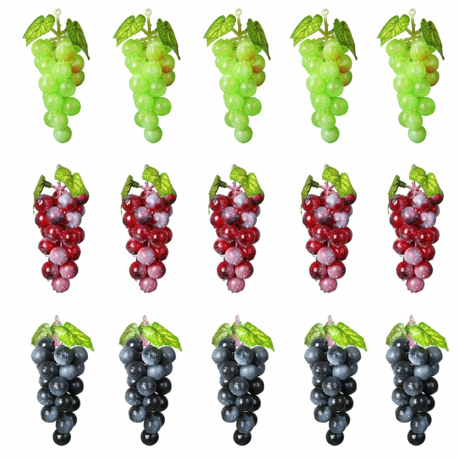 Uva Finta Artificiale 15 Pezzi Decorativi Grappoli per Decorazione Vino