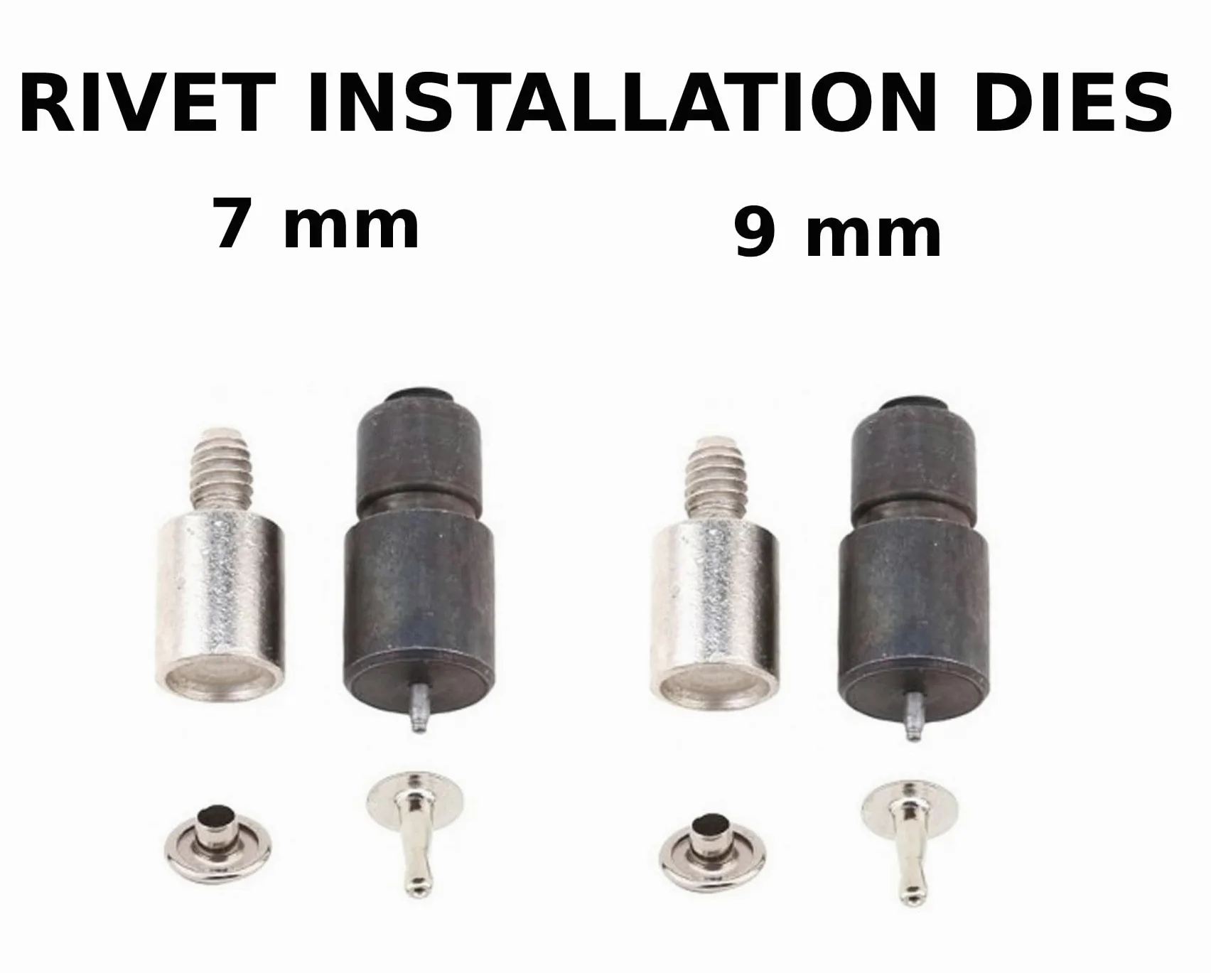 Pressa manuale per installare rivetti, occhielli, occhielli, bottoni a pressione e bottoni in tessuto