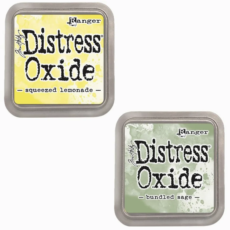 Kit di 12 inchiostri per fusione di pigmenti e tintura con tampone in feltro | finitura effetto opaco | Distress Oxide de Ranger - progettati da Tim Holtz | Kit numero 3 | Dimensioni circa 7,6 x 7,6