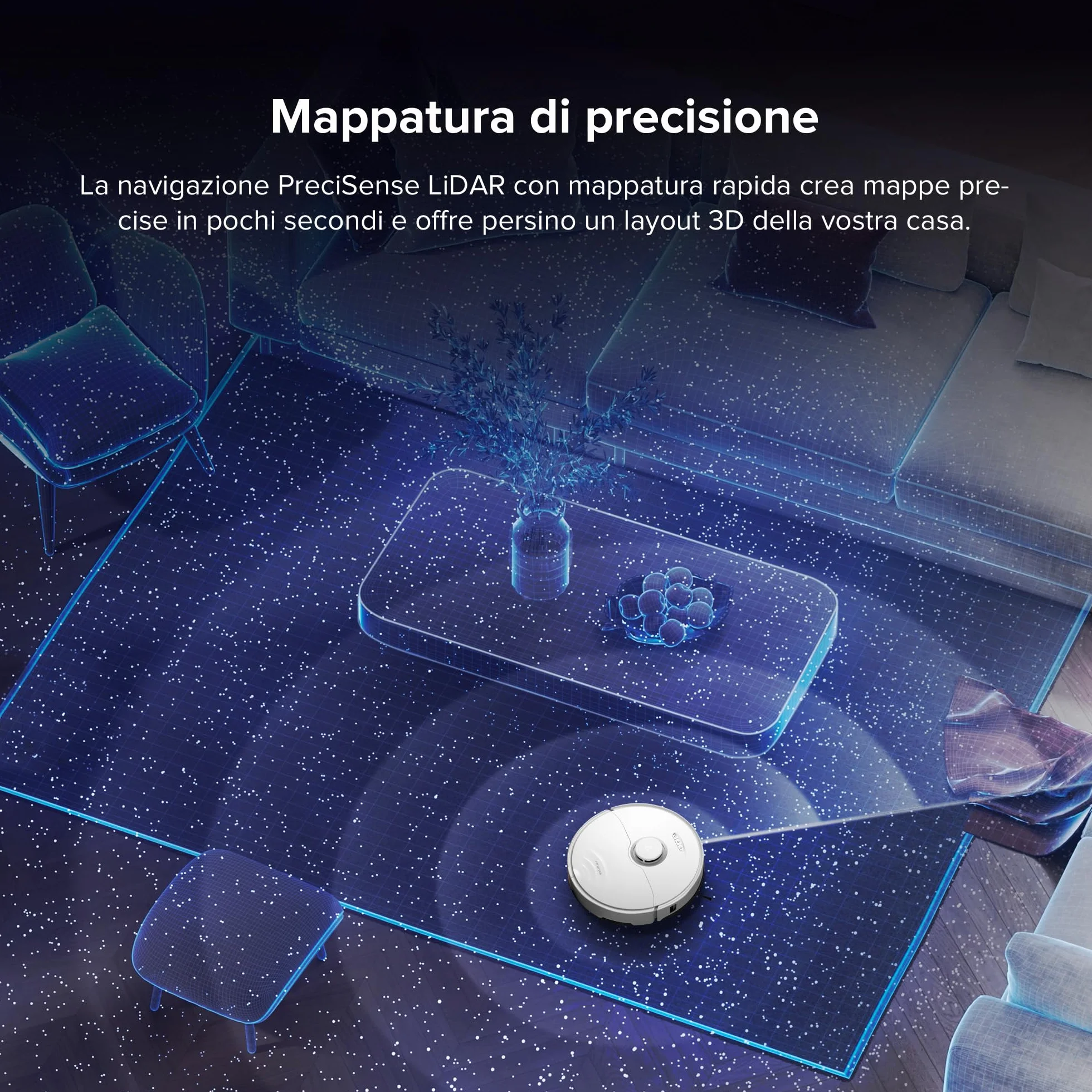Roborock S8 Pro Ultra Robot Aspirapolvere Lavapavimenti, 6000Pa, Reattivo 3D (Ricondizionato)