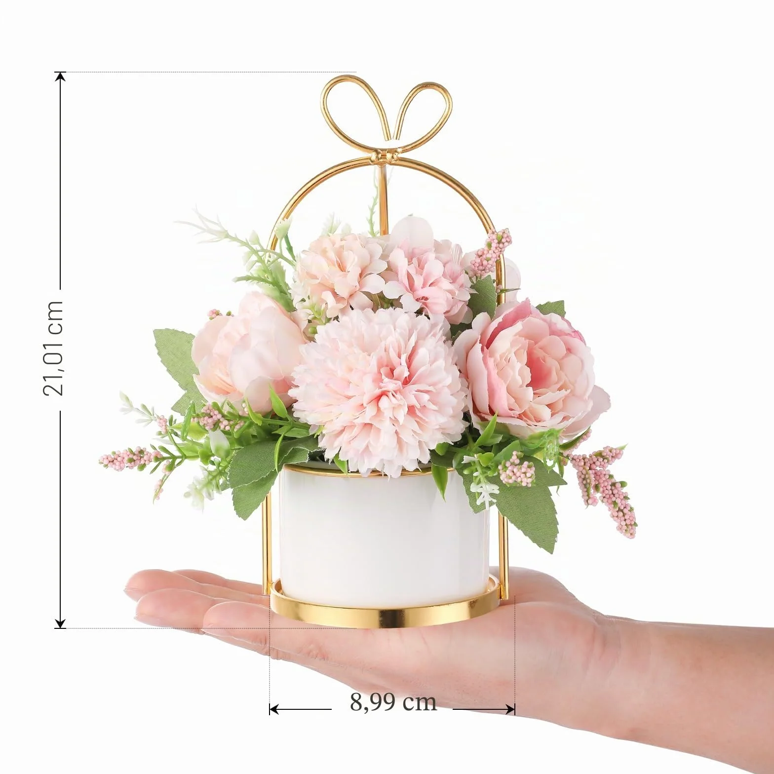 Fiori artificiali in seta con vaso, composizione floreale con ortensie e crisantemi, centrotavola, decorazione per la casa, scrivania e soggiorno, matrimoni
