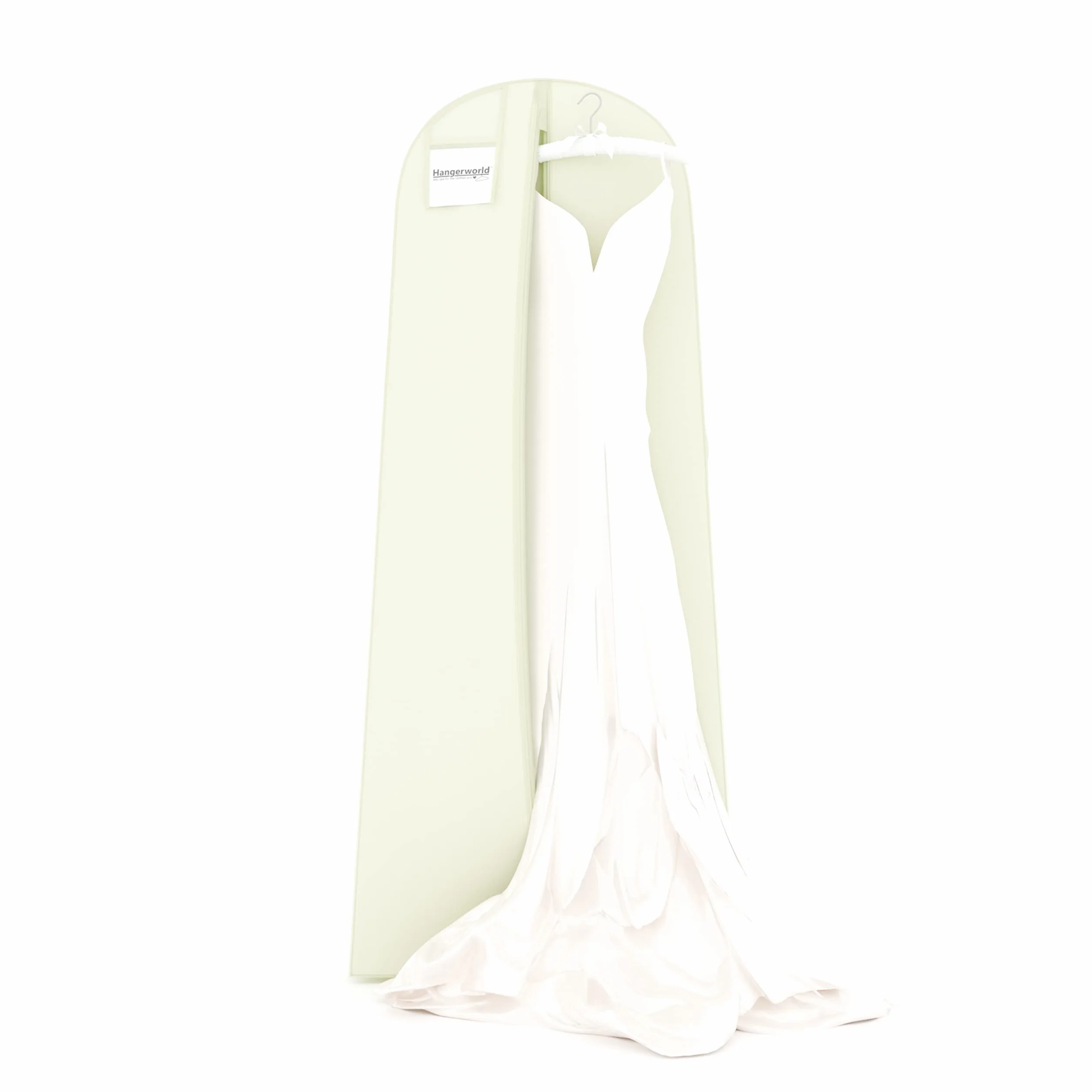Hangerworld Custodia Porta Abito da Sposa 183cm Traspirante Bianco Avorio con Cerniera Lampo