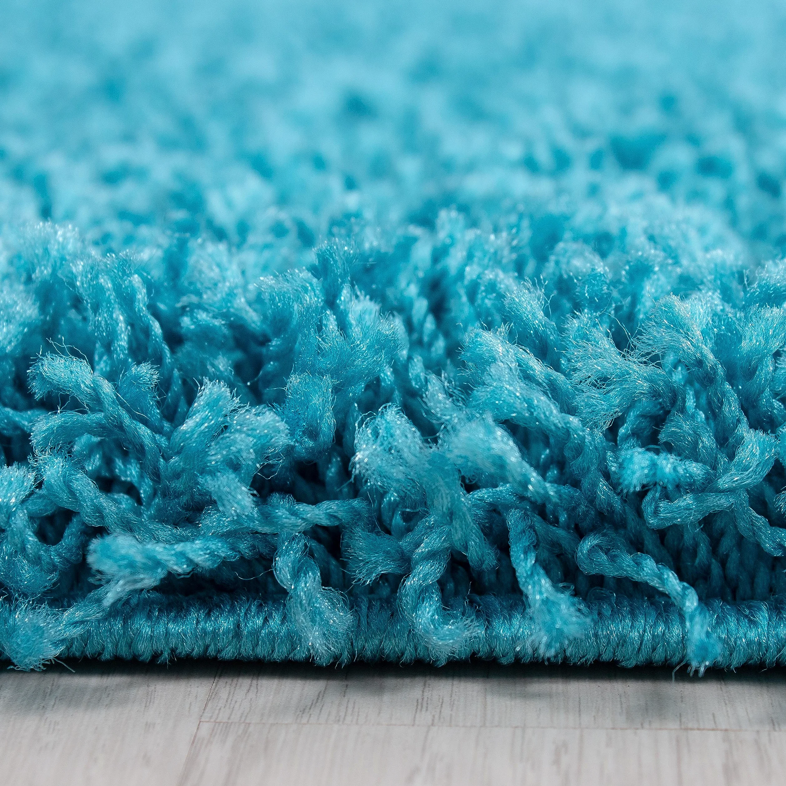 Teppium Moderno Tappeto Salotto Grande 300x400 cm Turchese - Shaggy Tappeto per scendiletto Camera da Letto, Cucina y Soggiorno - Tappeto Morbido y Fluffy, Monocromatico, facile manutenzione