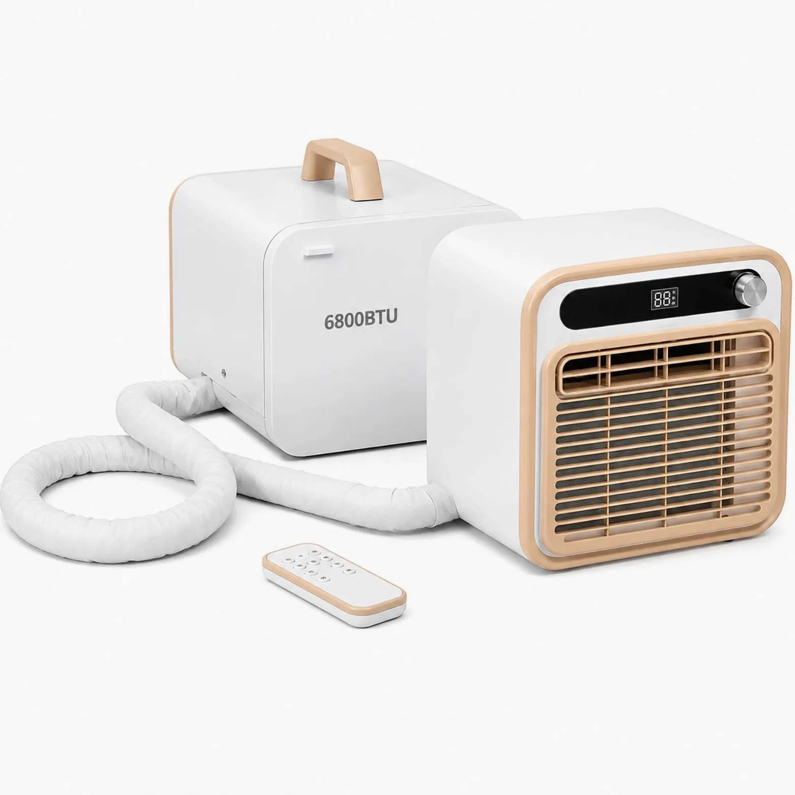 Condizionatore Portatile Split da 6800 BTU, climatizzatore Mobile Compatto con unità Esterna, Portata d'Aria di 130 m³/h, Telecomando; Ideale per Campeggio, roulotte, casa e Ufficio.