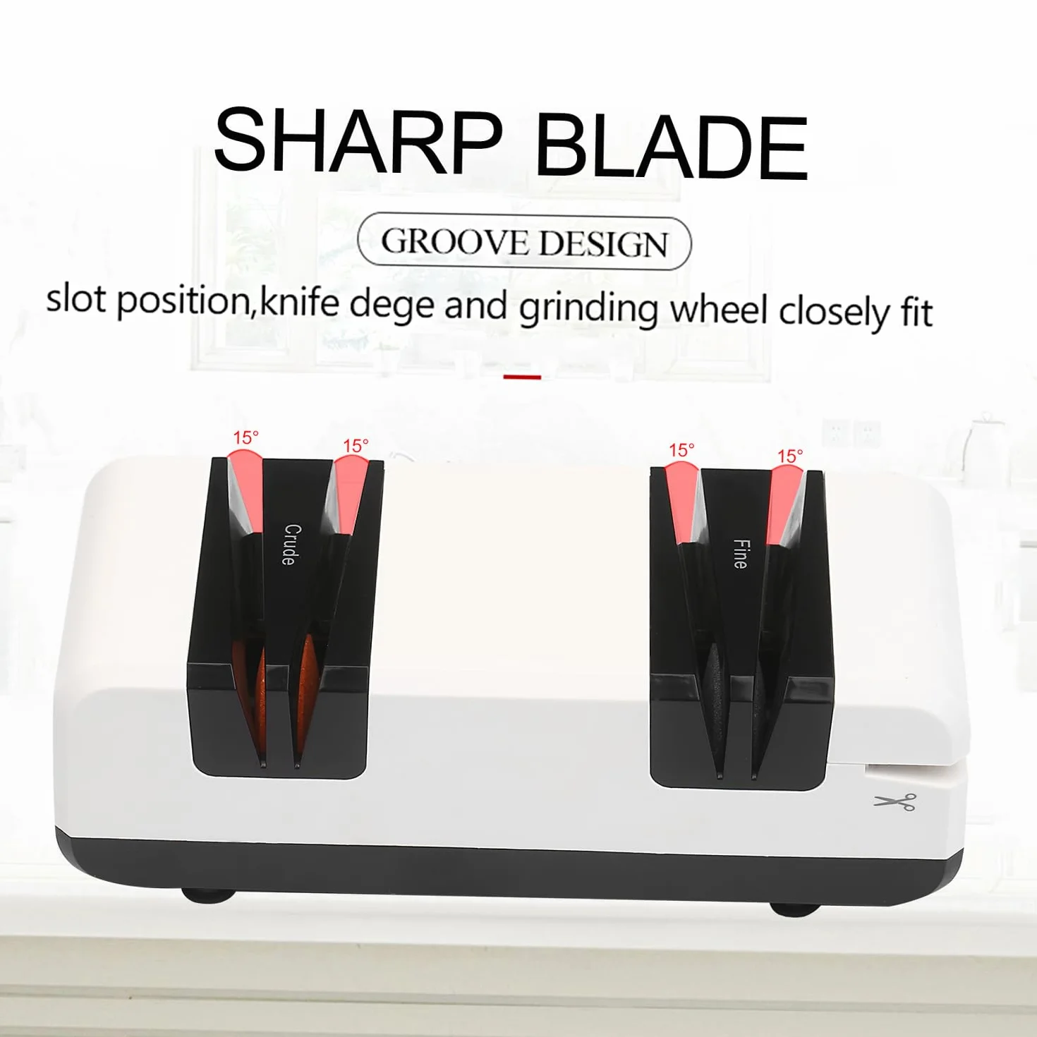 Affilacoltelli elettrico professionale multifunzionale con smussatura 15° per coltelli seghettati e dritti forbici smerigliatrice