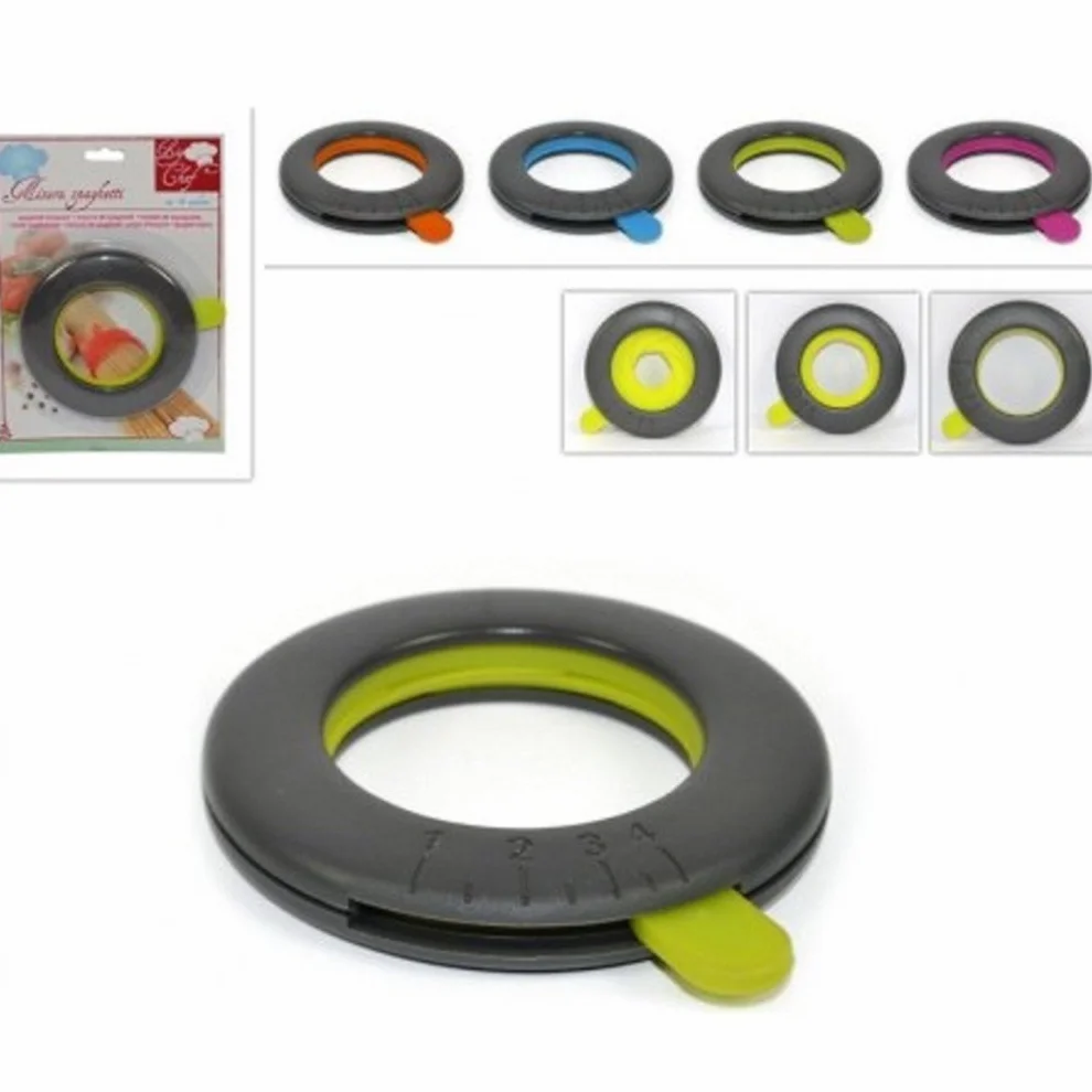Import Misuratore Pasta Spaghetti Dosatore per 4 Porzioni ABS Plastica Rosso, Verde, Blu, Fuxia 7,8 cm x 1,5 cm