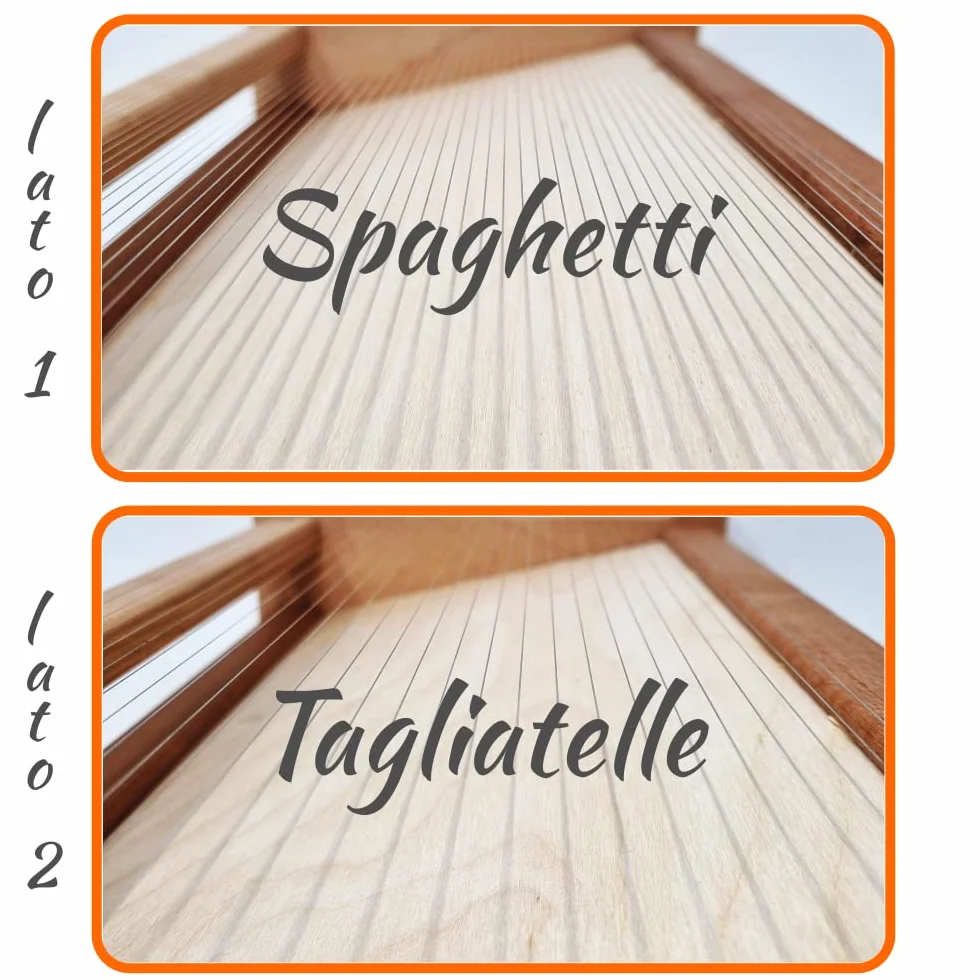 Chitarra Abruzzese per Pasta Fresca - Tagliapasta inox doppio lato con Spatola e Mattarello