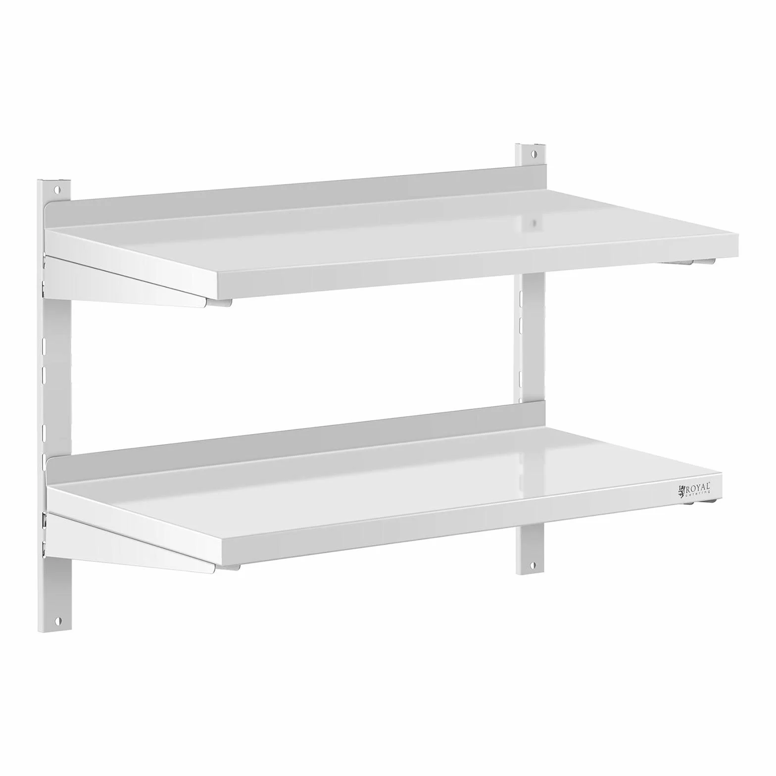 Royal Catering Mensola in Acciaio Inox 2 Ripiani RCWR-800.4 (40 x 80 cm, 40 kg, Acciaio Inox)