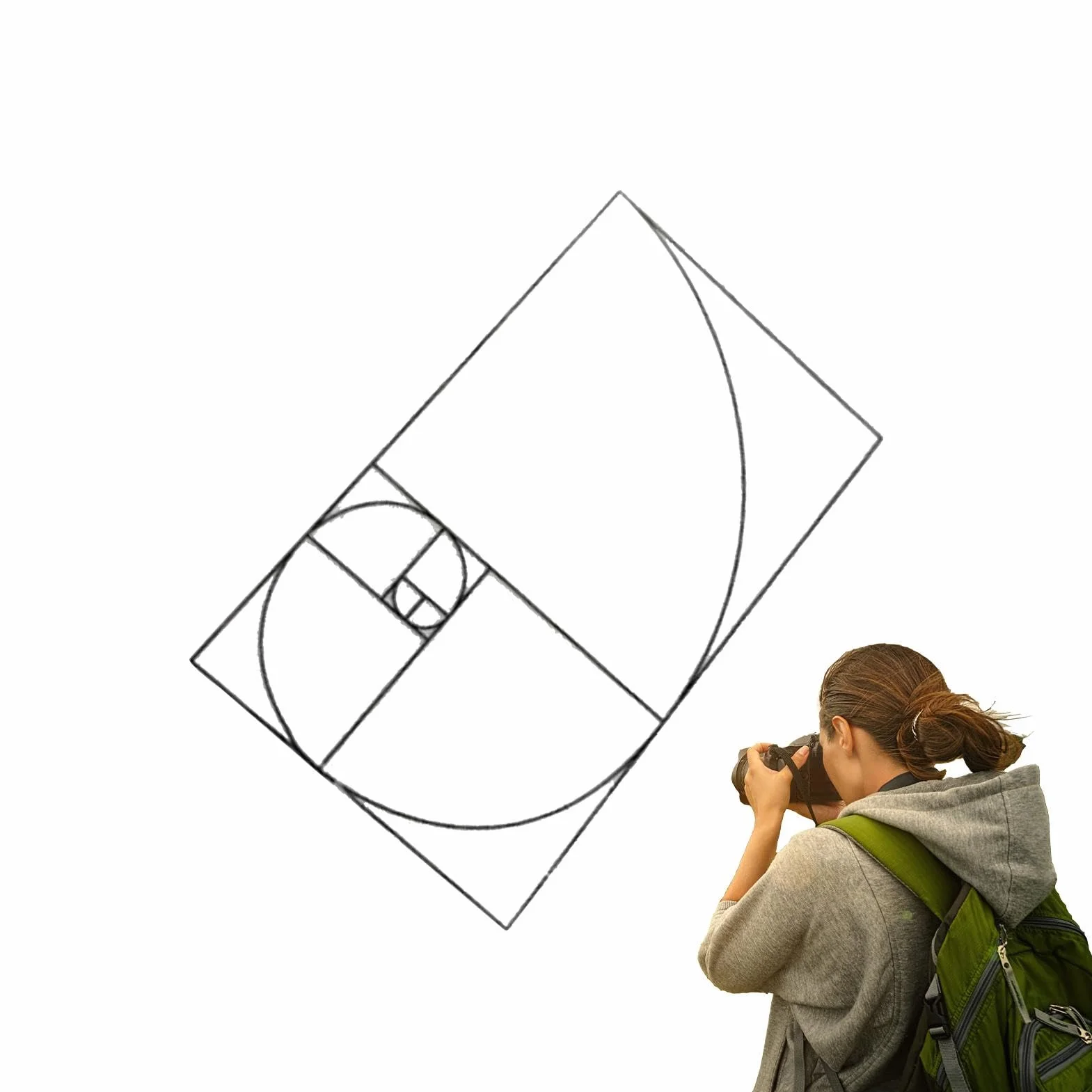 Golden Ratio Viewfinder Strumento di Composizione Rapporto Aureo Fibonacci Righello Acrilico Trasparente 7 x 4,33 cm