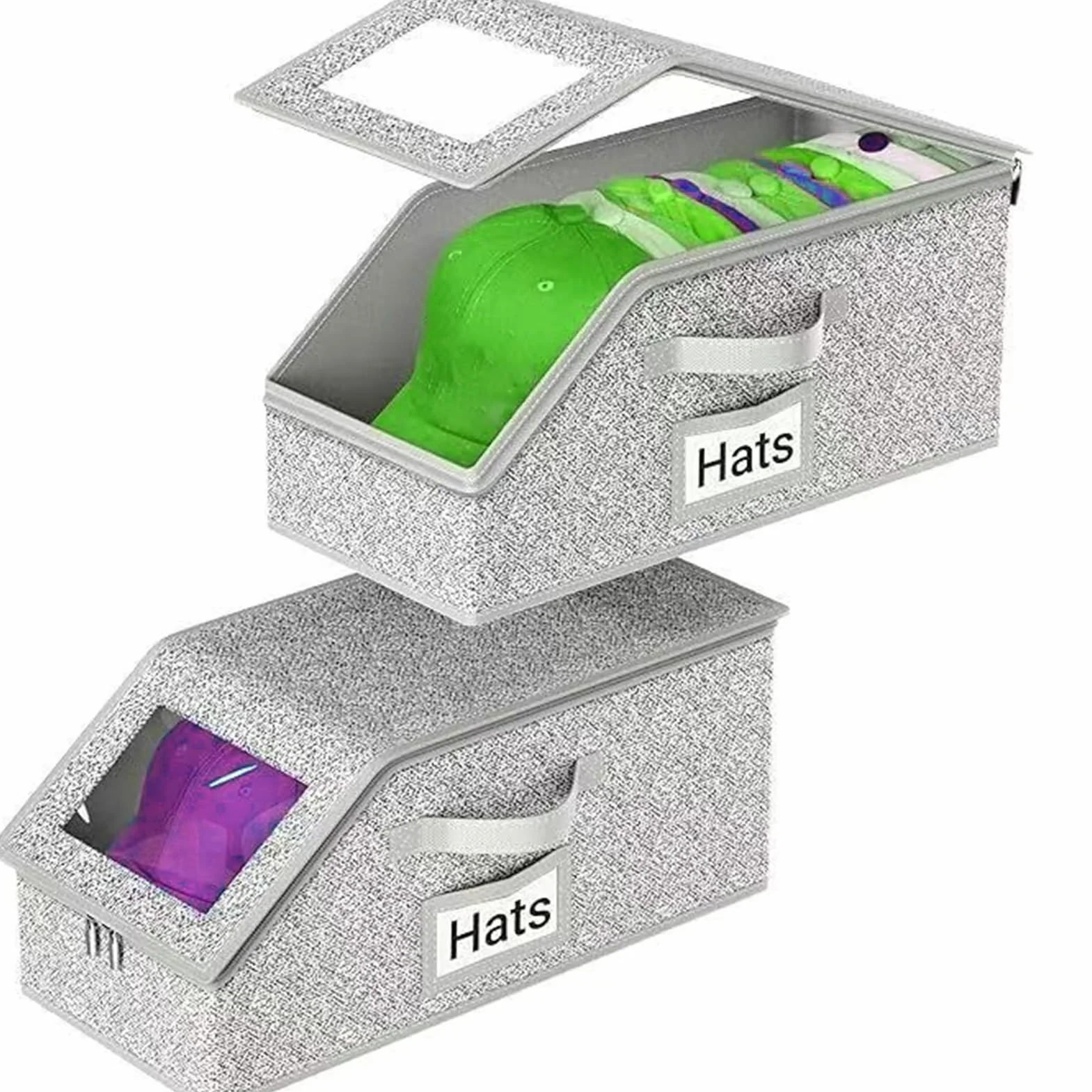 Organizzatore per Cappellini da Baseball Scatola Portacappelli Trasparente Ampia Capacità Coperchio Trasparente Custodia Resistente