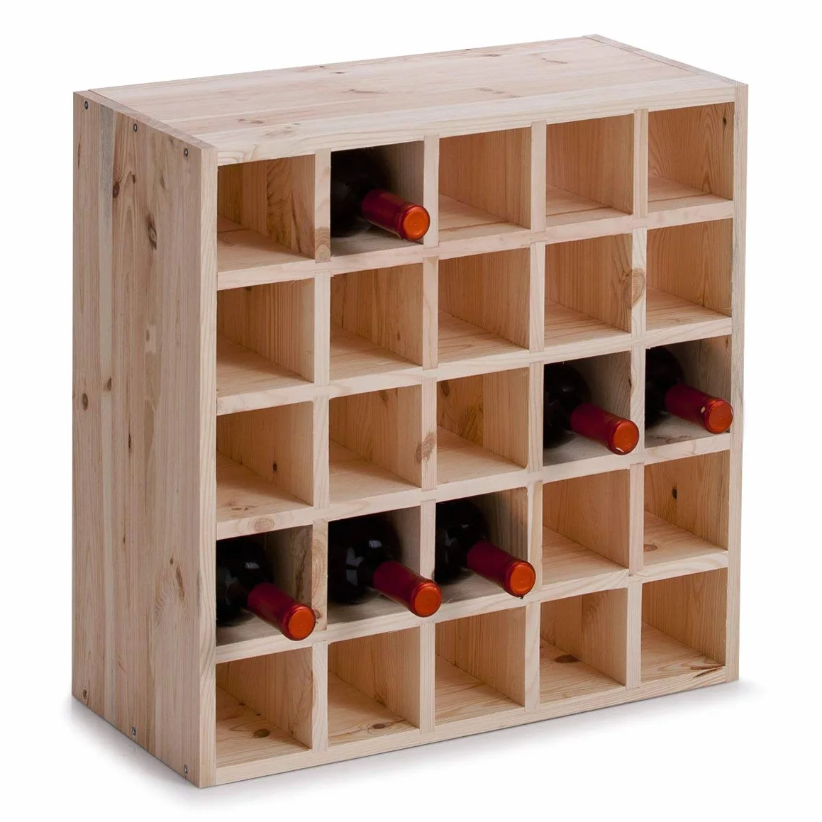 Zeller 13172 Portabottiglie di Vino, Legno, Beige, 52x25x52 cm