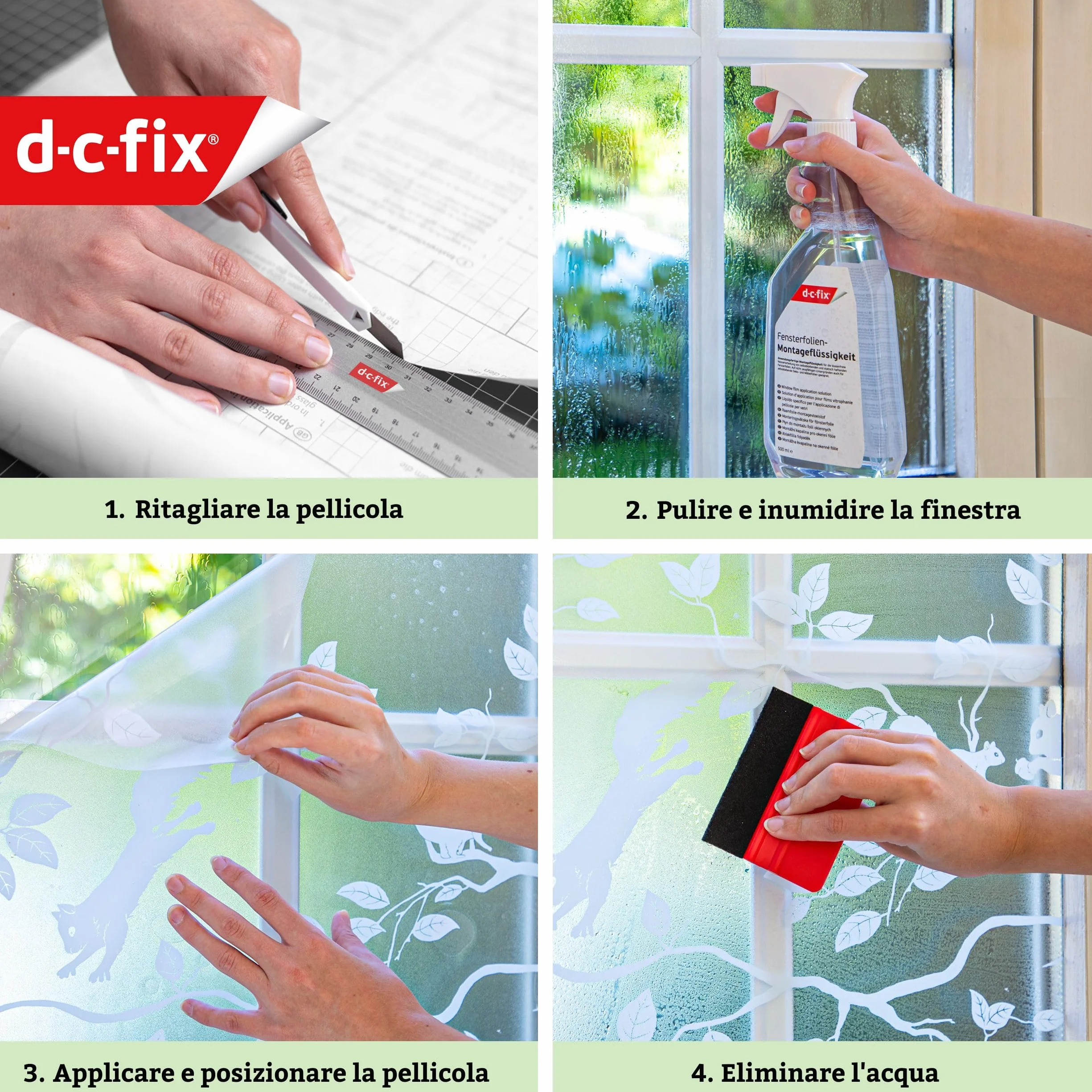 d-c-fix pellicola per finestra Opal 45 cm x 2 m – pellicola oscurante autoadesiva con motivo moderno per superfici in vetro – autoadesiva, opaca, decorativa