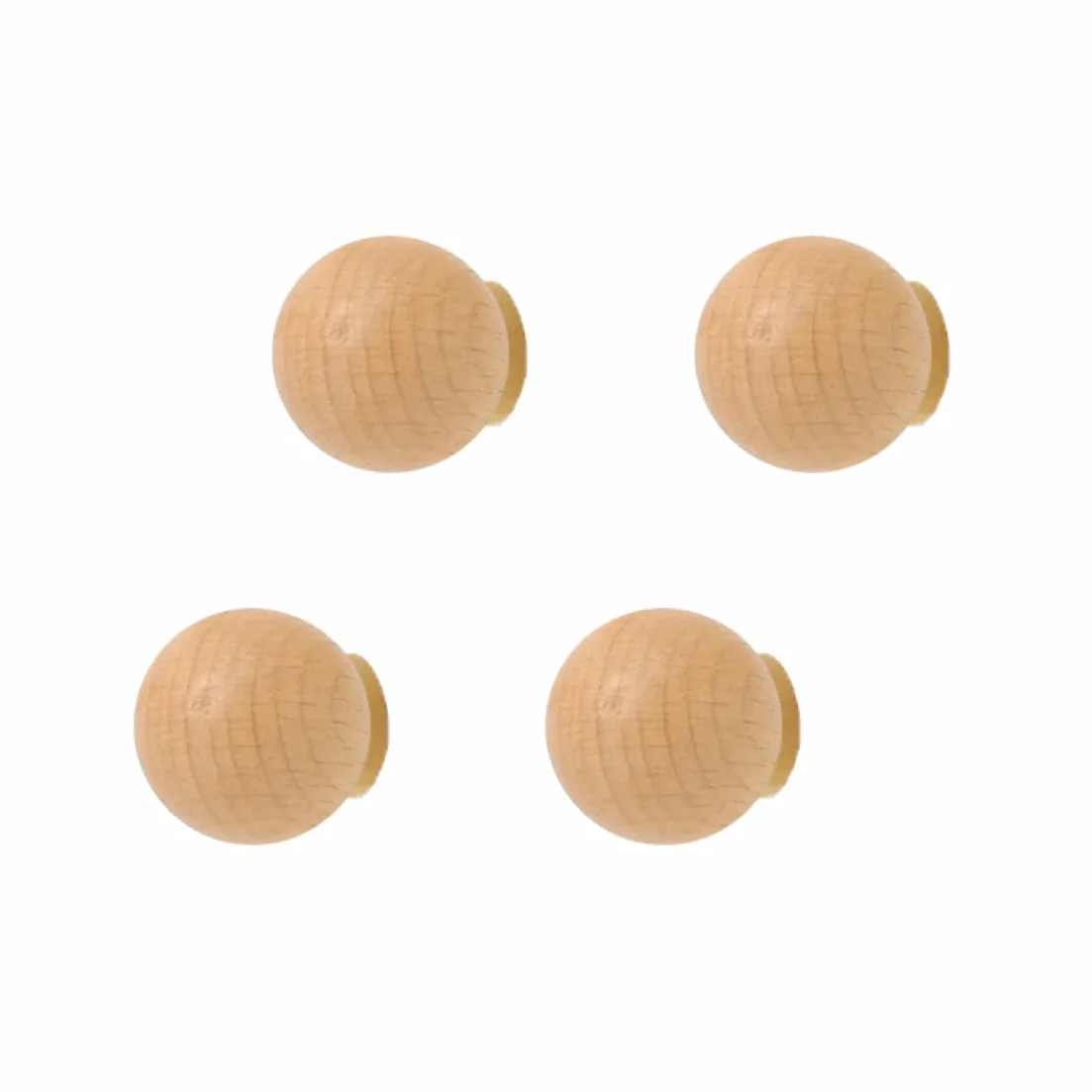 Mushroom Appendiabiti Muro Attaccapanni a Parete Legno Ganci Set di 4 Faggio Moderno Design