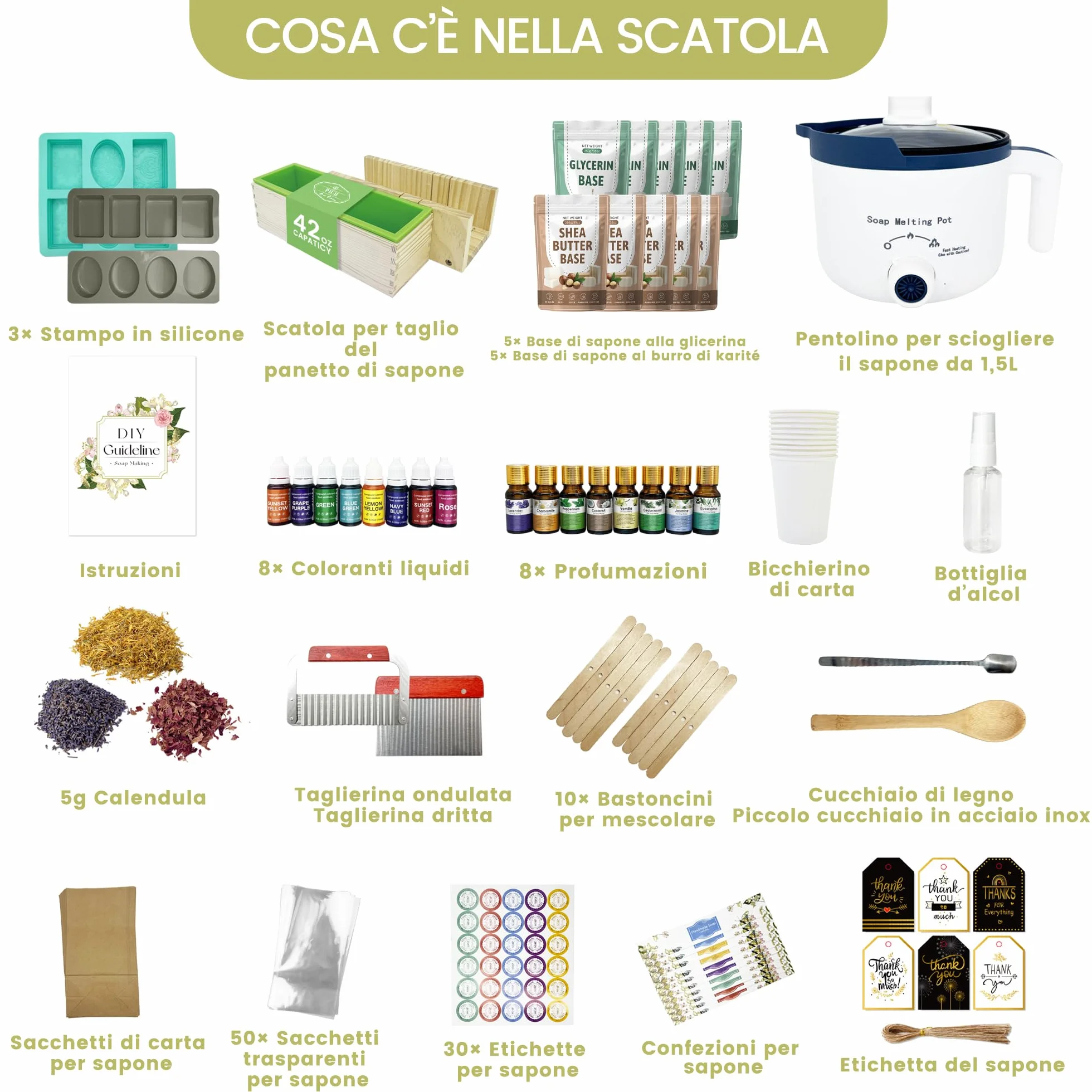 Zestaw do produkcji mydła luksusowego LFISGNN, kompletny zestaw DIY z topiarką