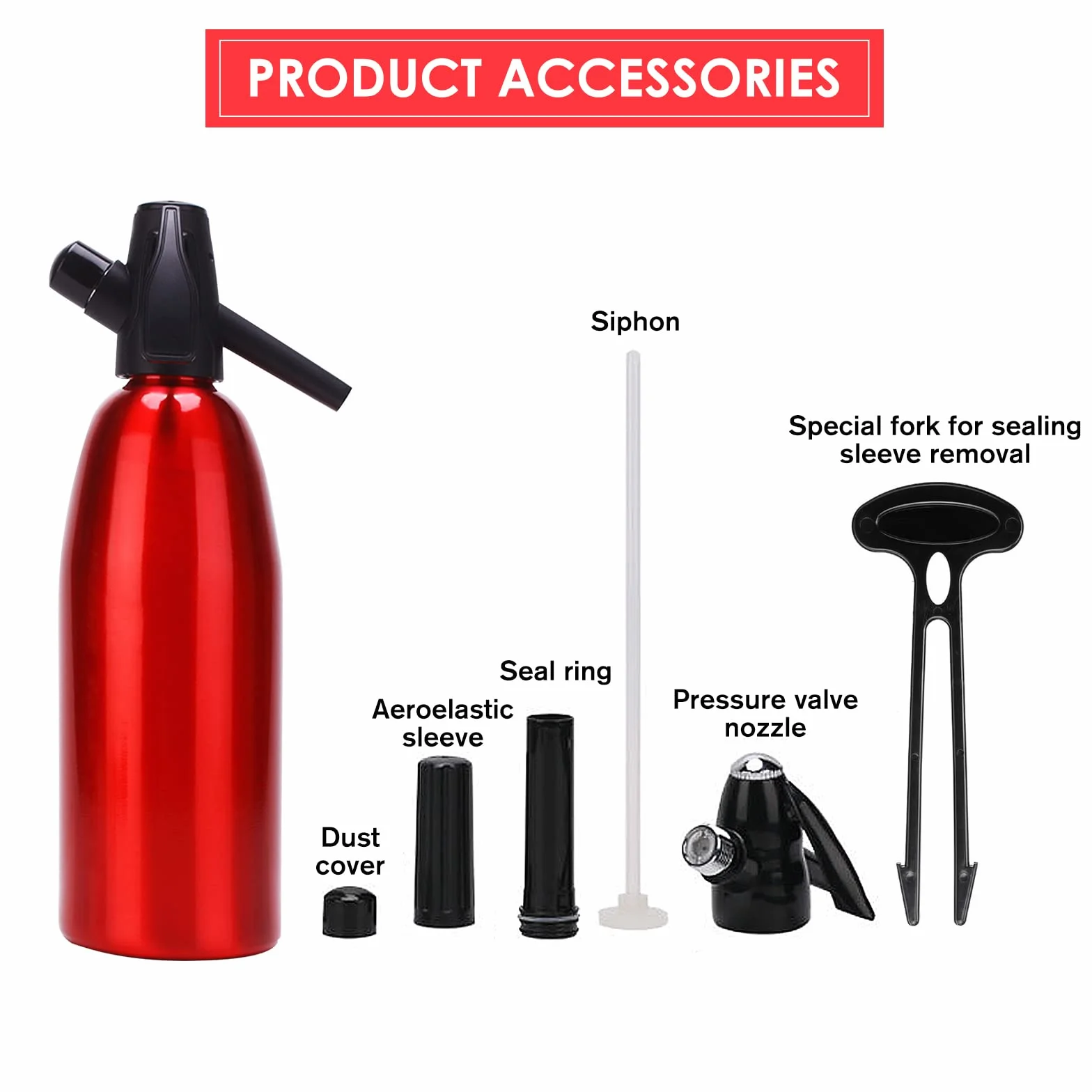 Soda Maker | Soda Maker Portatile | Soda Siphon Bottle con Regolatore di Pressione | Aluminium Sparkling Water Maker per Succhi di Frutta Fatti in Casa, Mojito, Cocktail, Bevande