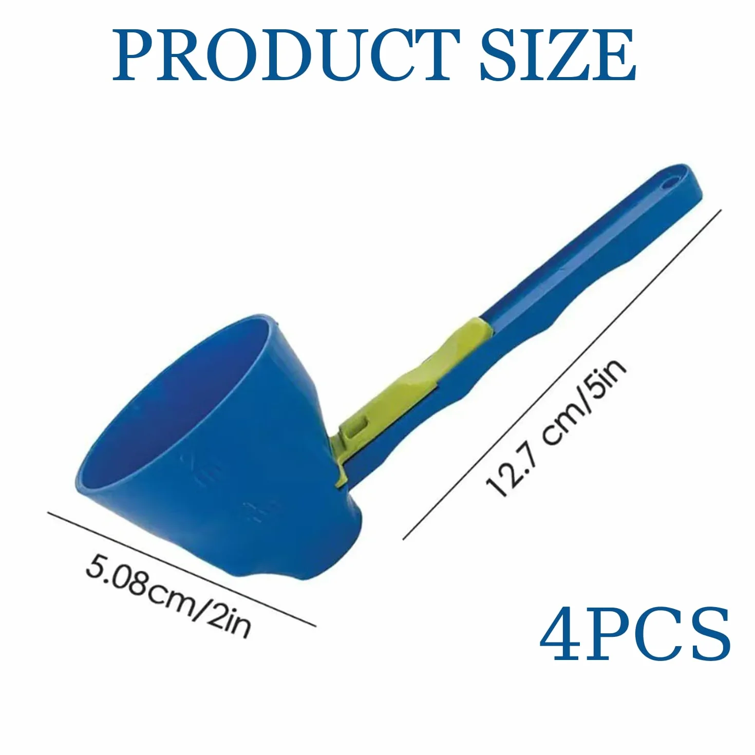 4pcs Cucchiai Scorrevoli Proteine Polvere Imbuto scoop Scoop imbuto cucina setaccio scorrevole imbuto misurino utensili da cucina per misurazione precisa Proteine Polvere
