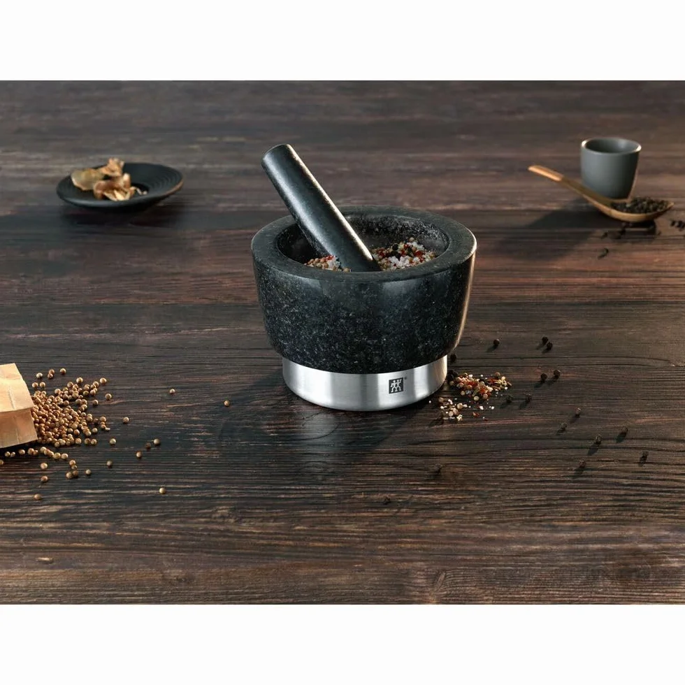 ZWILLING Mortaio e pestello per spezie in Granito Nero 10 cm Ø 11 cm