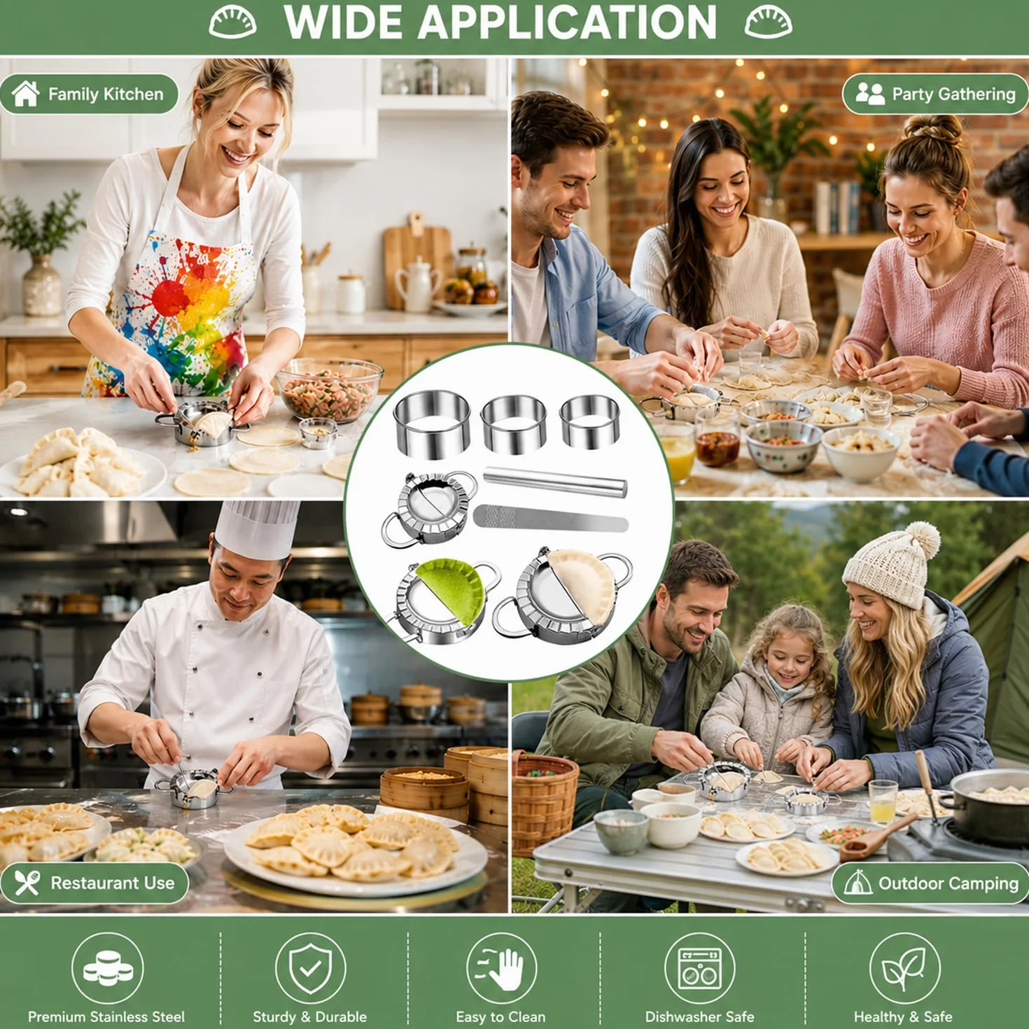 Stampo per Ravioli, Set Acciaio Inossidabile 8 Pezzi, Stampi per Gnocchi